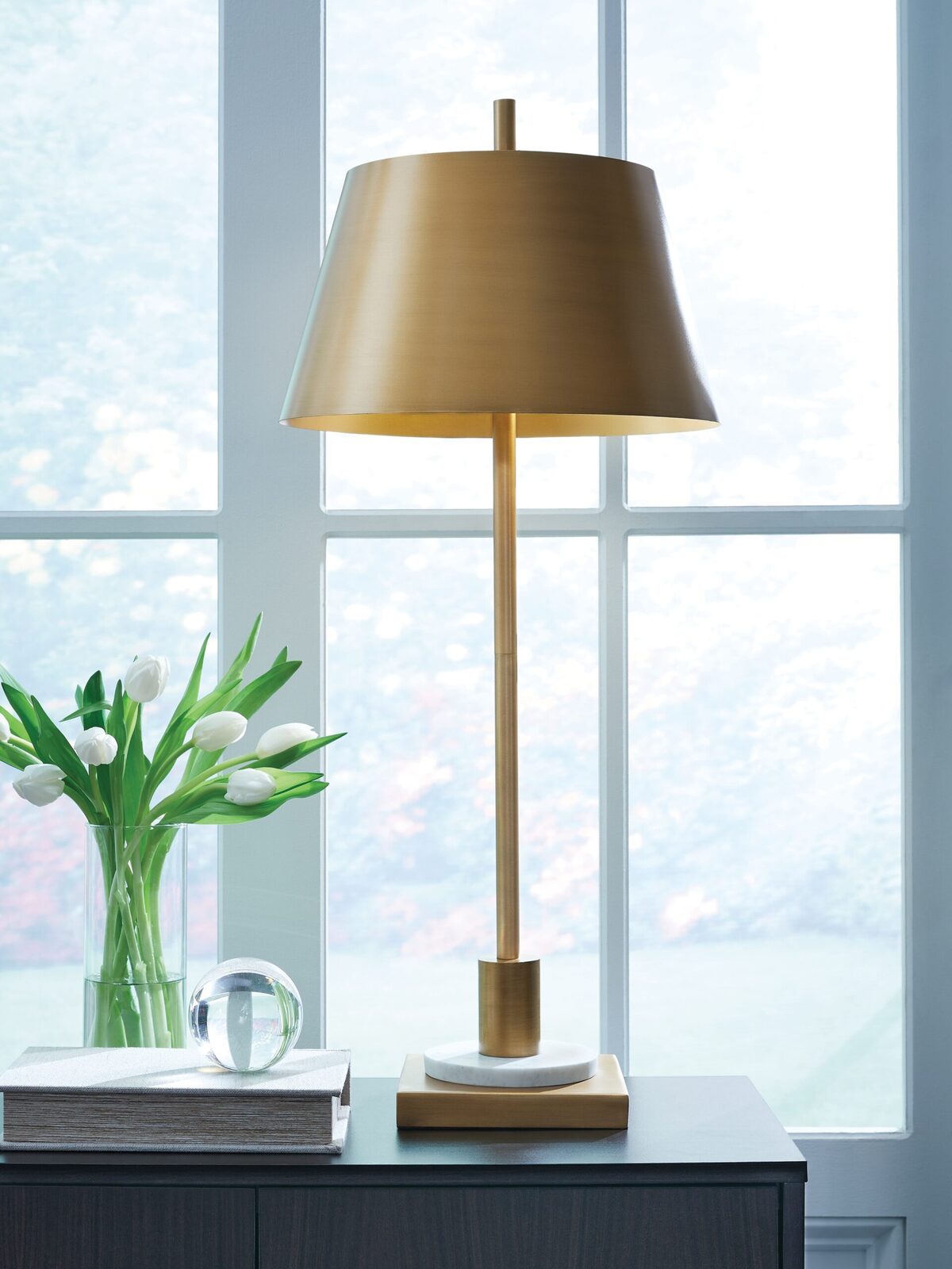 Fritzburn - Metal Table Lamp - Gold Finish / White - Image 2