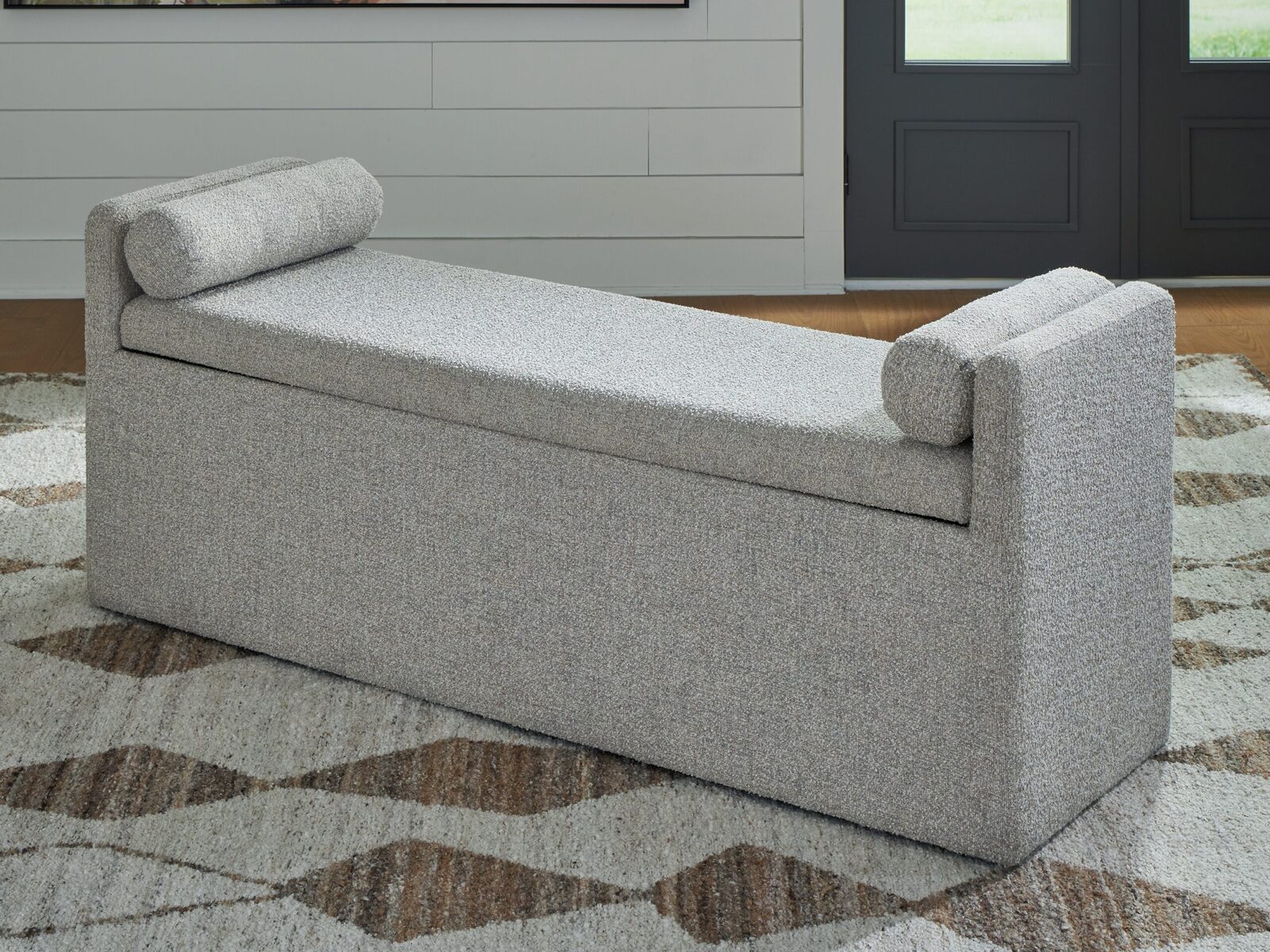 Galliden - Large Upholstered Dining Room Bench - Beige - Image 2