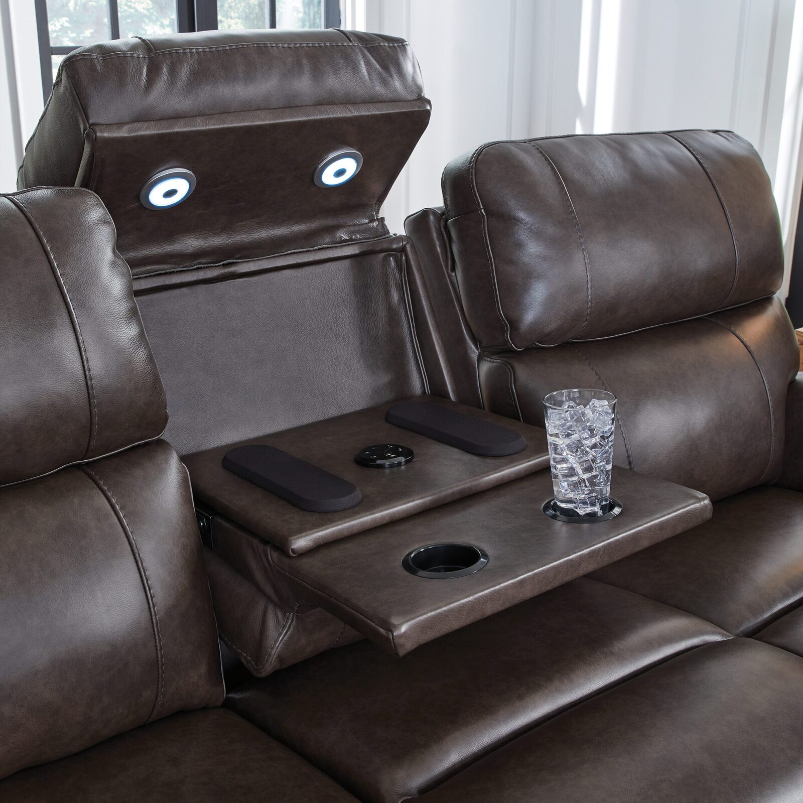 Crossplex - Power Reclining Sofa With Adjustable Headrest - Smoke - Image 7