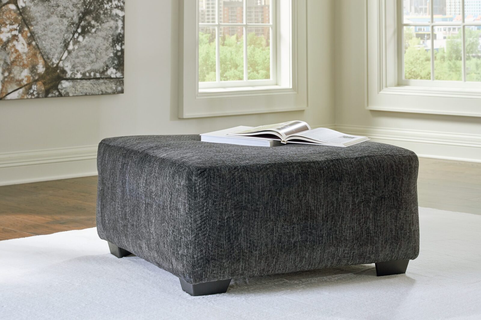 Biddeford - Oversized Accent Ottoman - Shadow - Image 2
