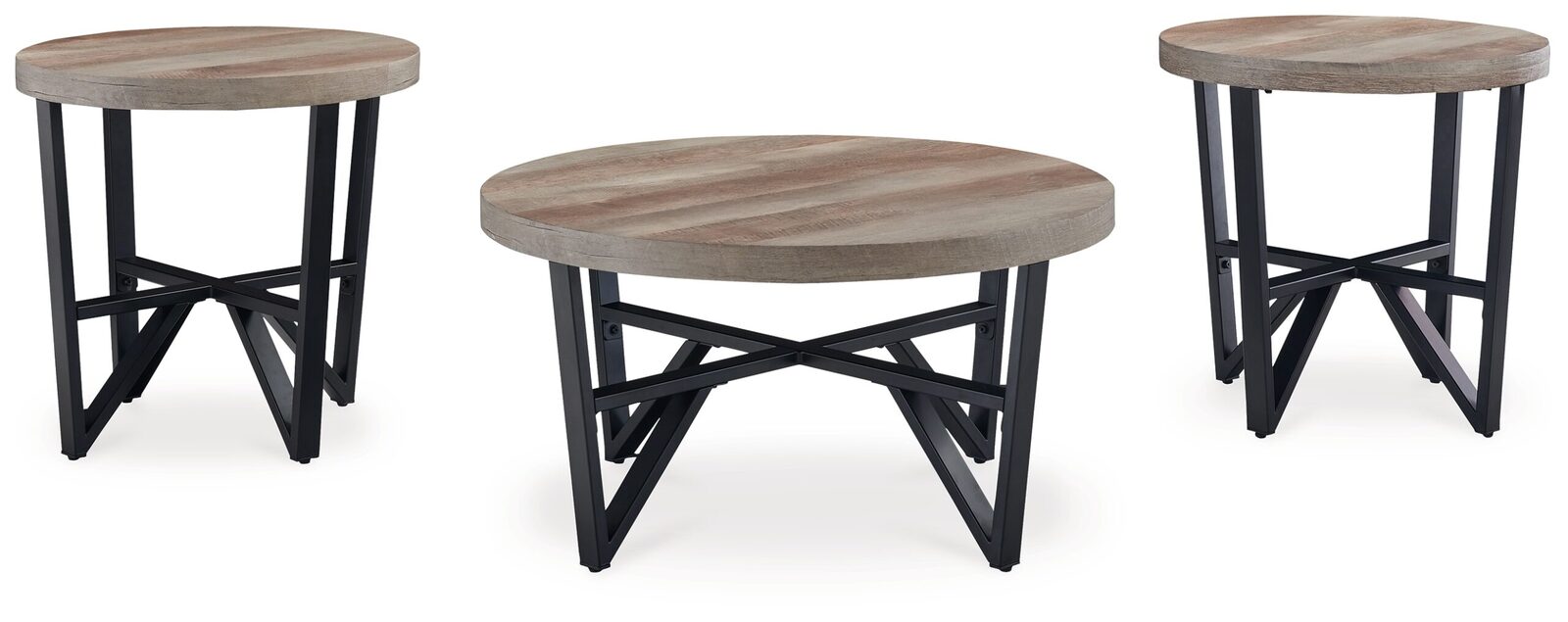 Deanlee - Occasional Table Set (Set of 3) - Grayish Brown / Black - Image 3