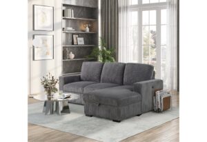 U2660 - L Shape Sectional Without Pull Out Sofa Bed - Gray