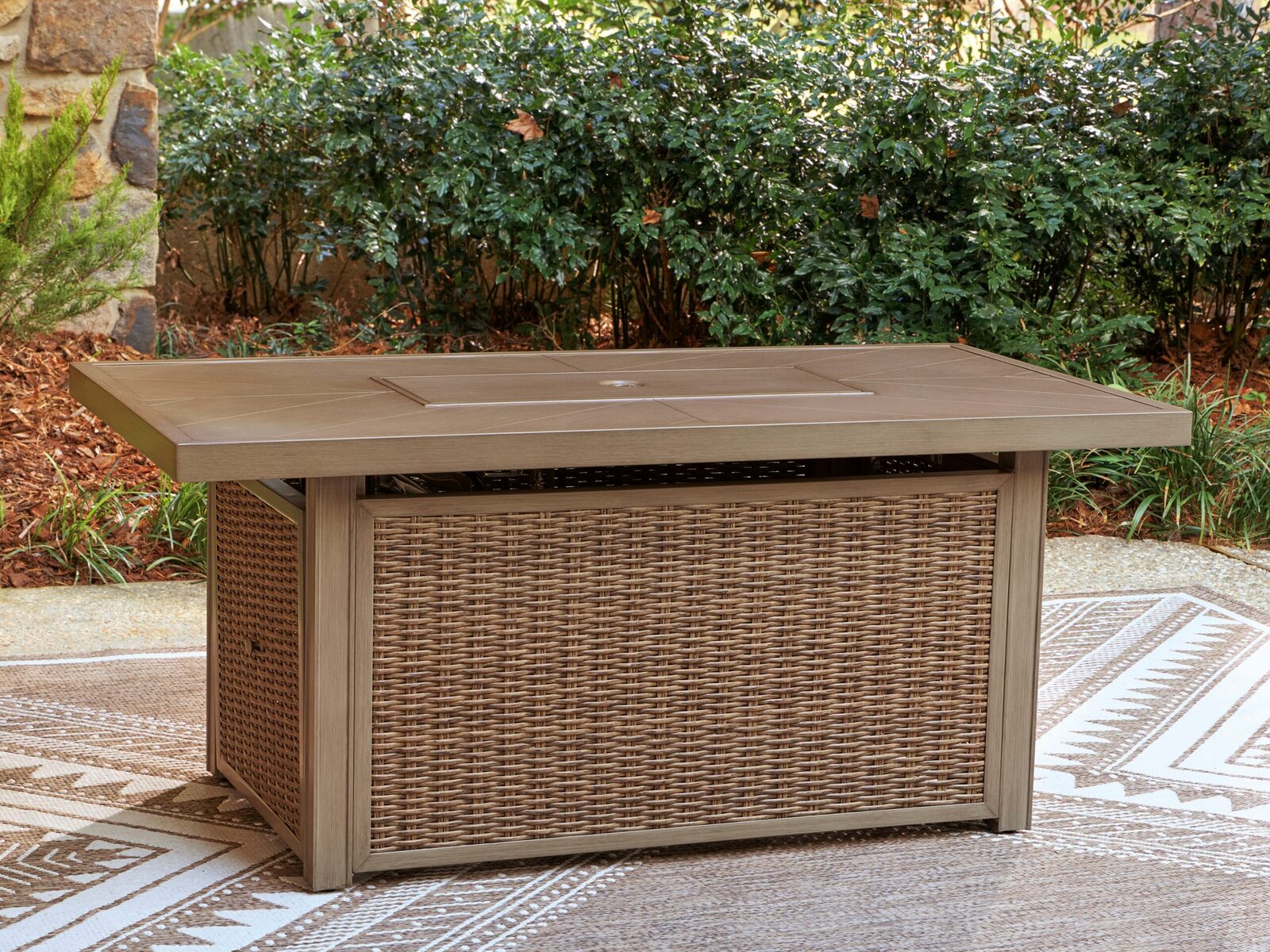 Laguna Heights - Rectangular Fire Pit Table - Beige - Image 7