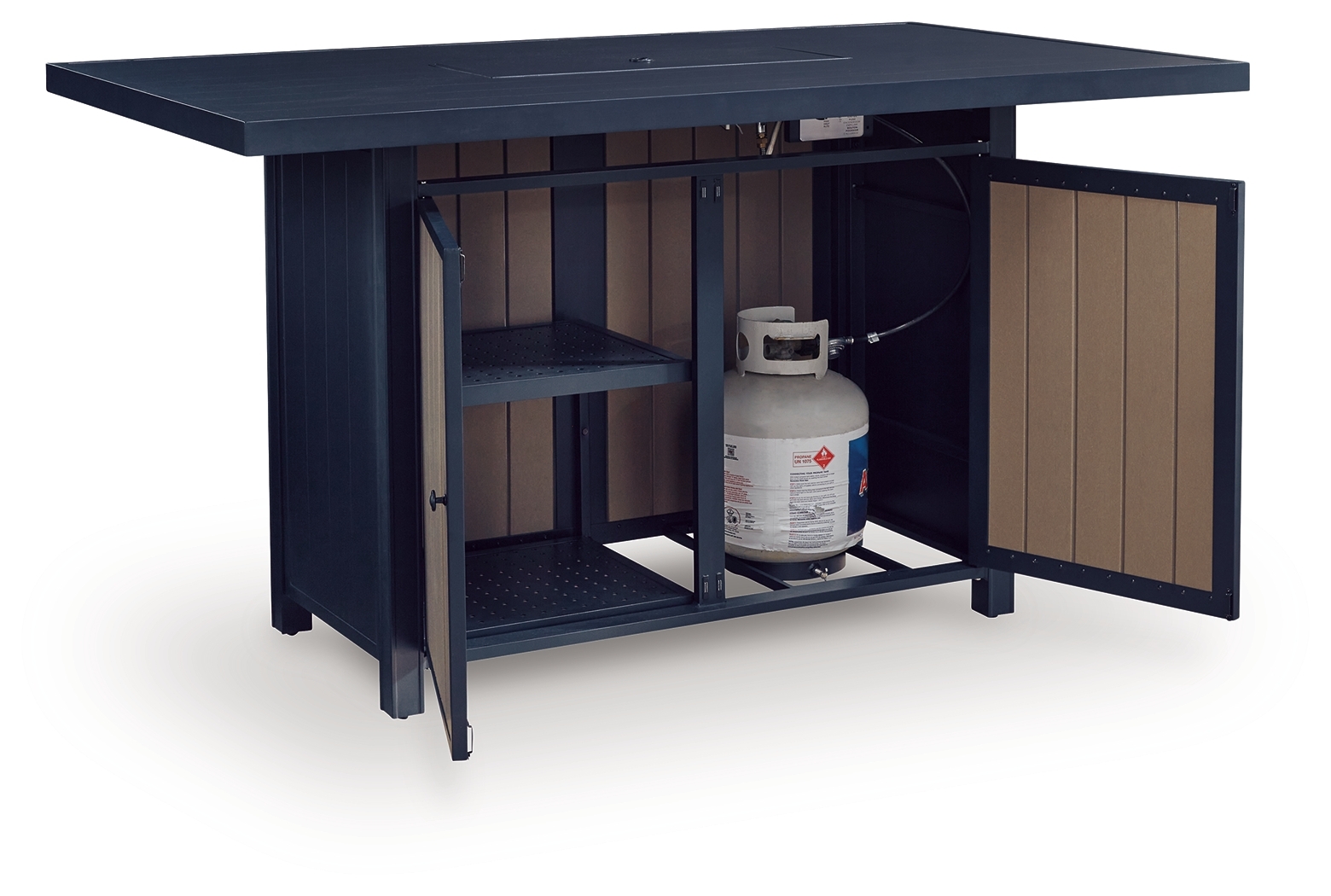 East Beach - Rectangular Bar Table With Fire Pit - Blue - Image 5