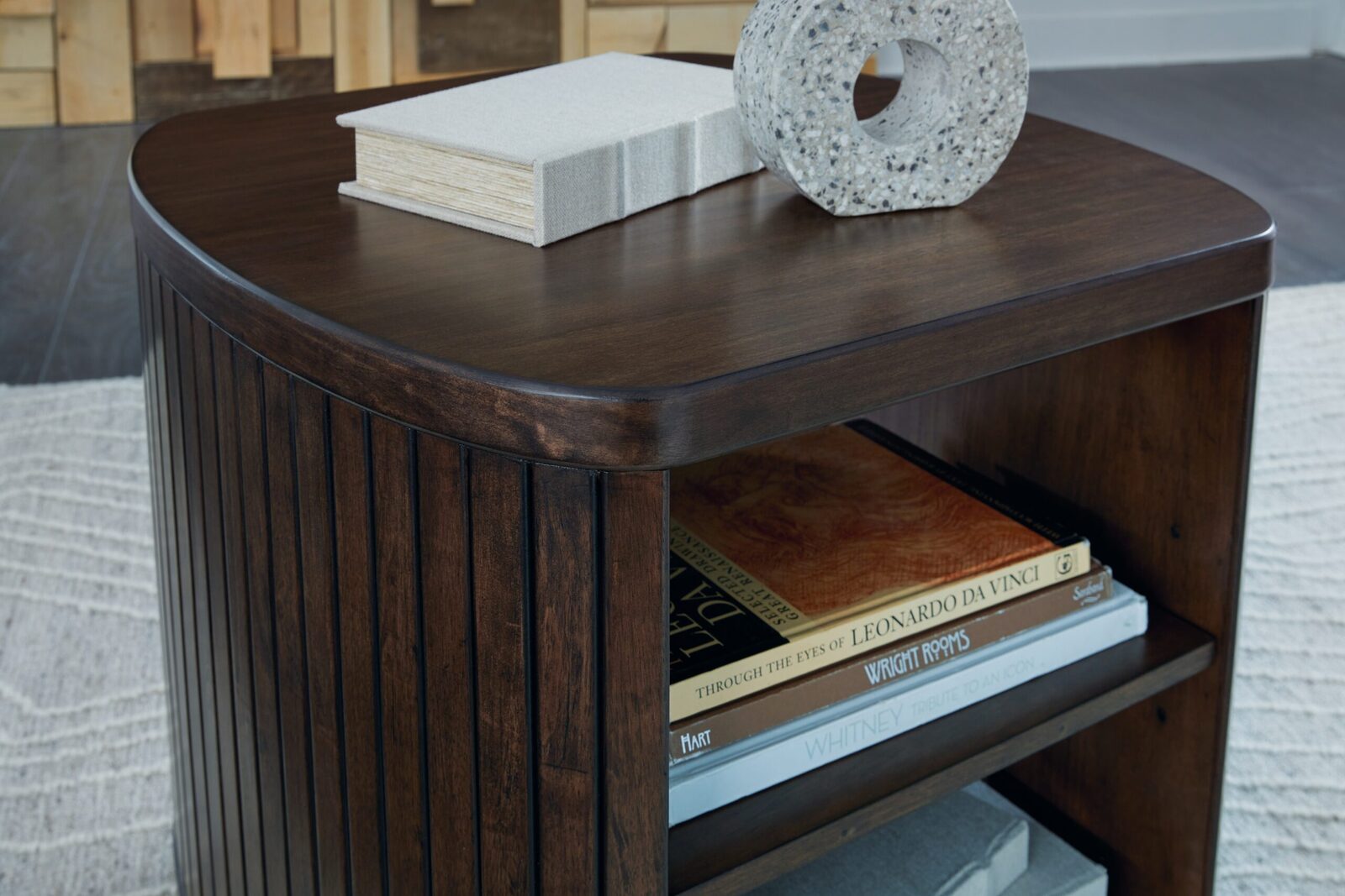 Korestone - Square End Table - Dark Brown - Image 6