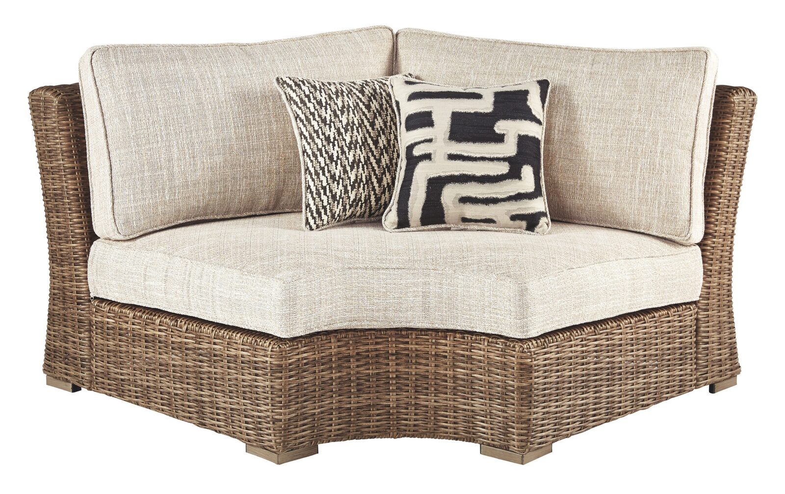 Beachcroft - Curved Corner Chair w/Cushion - Beige - Image 2