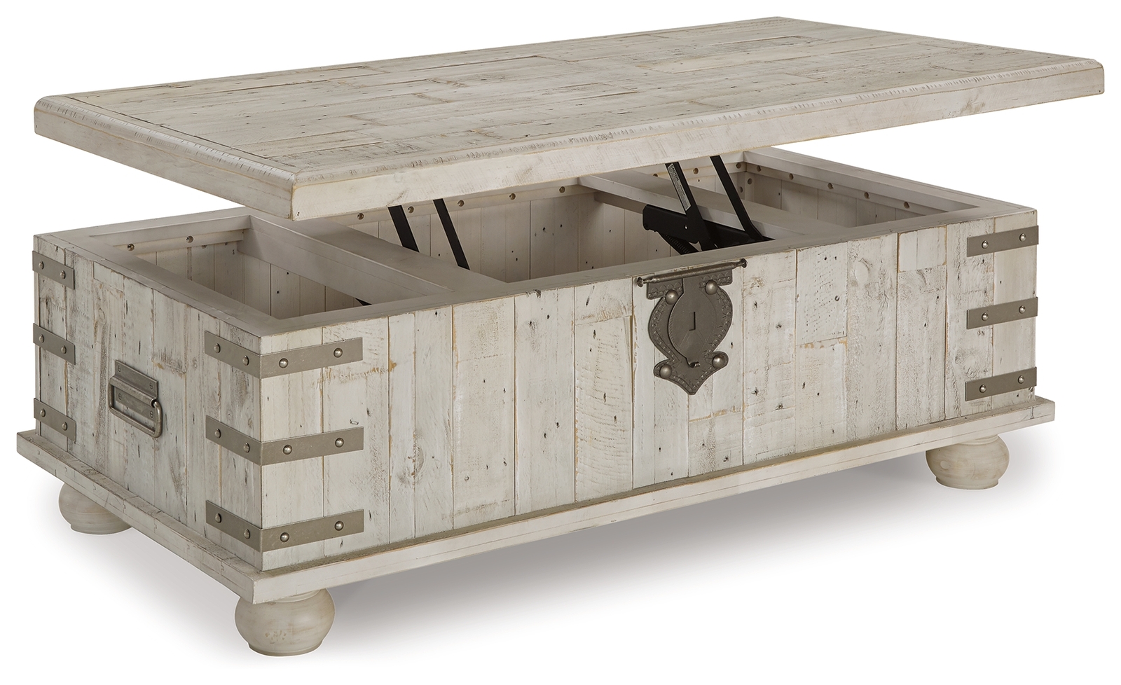 Carynhurst - Lift Top Cocktail Table - White Wash Gray - Image 3