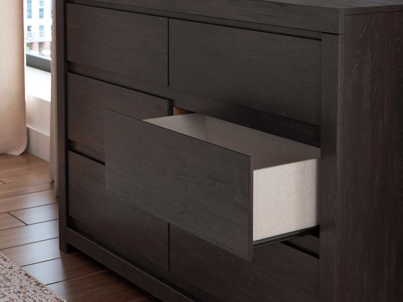 Fraluna - Six Drawer Dresser - Charcoal - Image 10