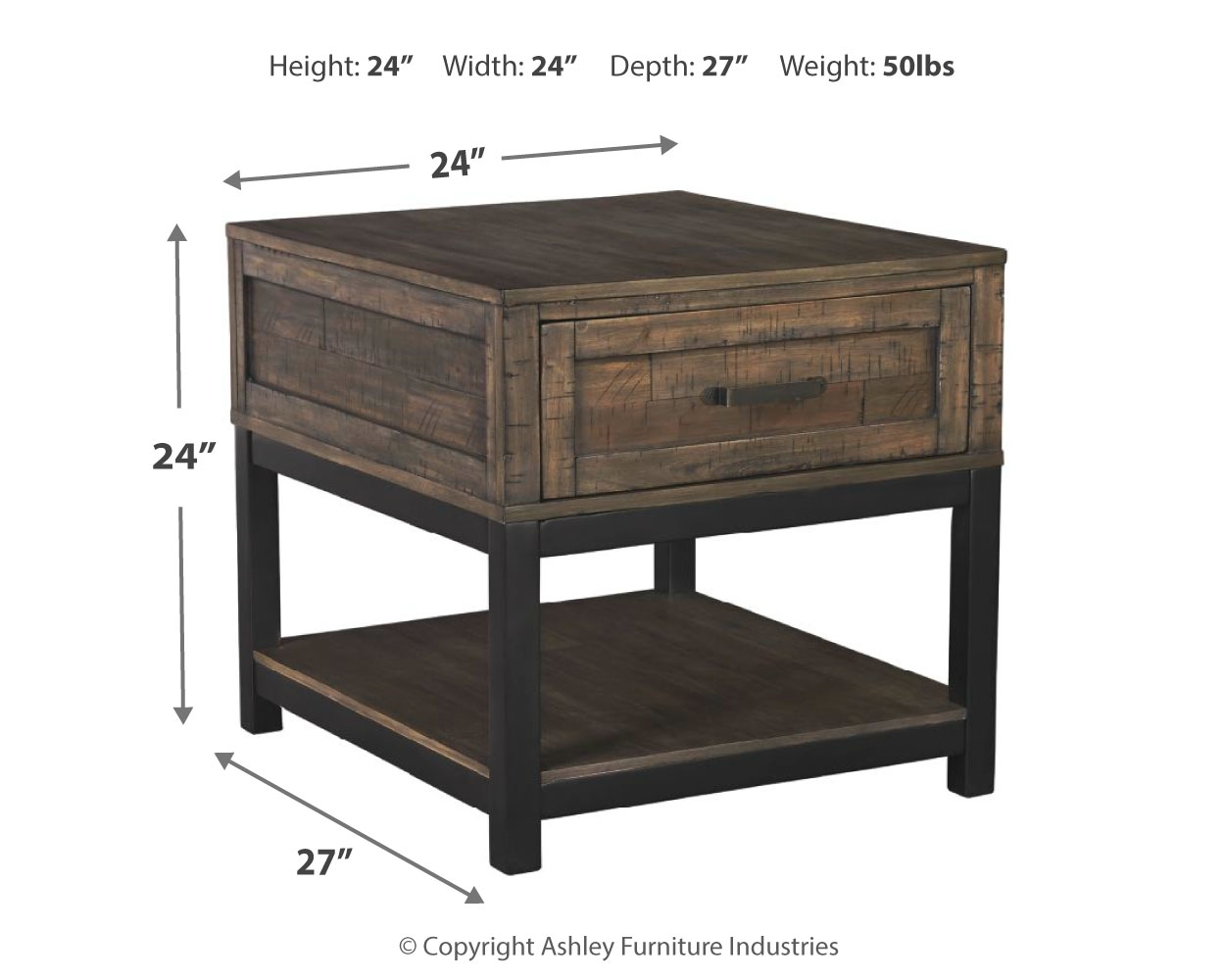 Johurst - Rectangular End Table - Grayish Brown - Image 4