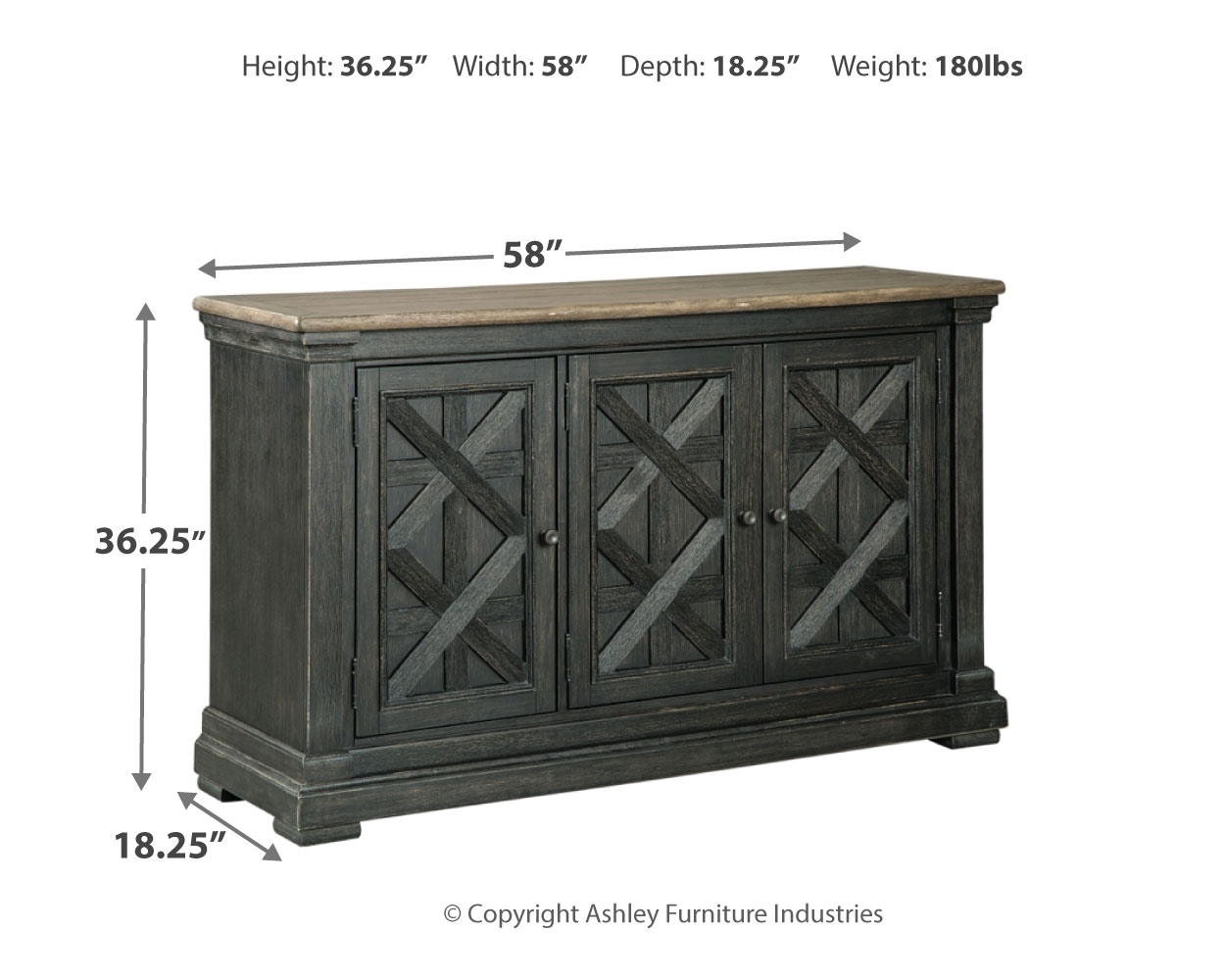 Tyler Creek - Dining Room Server - Black / Gray - Image 4