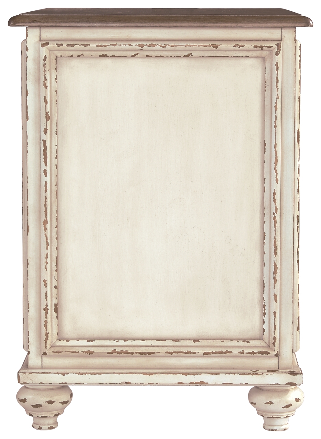 Realyn - Chair Side End Table - Insert Mirror - White / Brown - Image 6