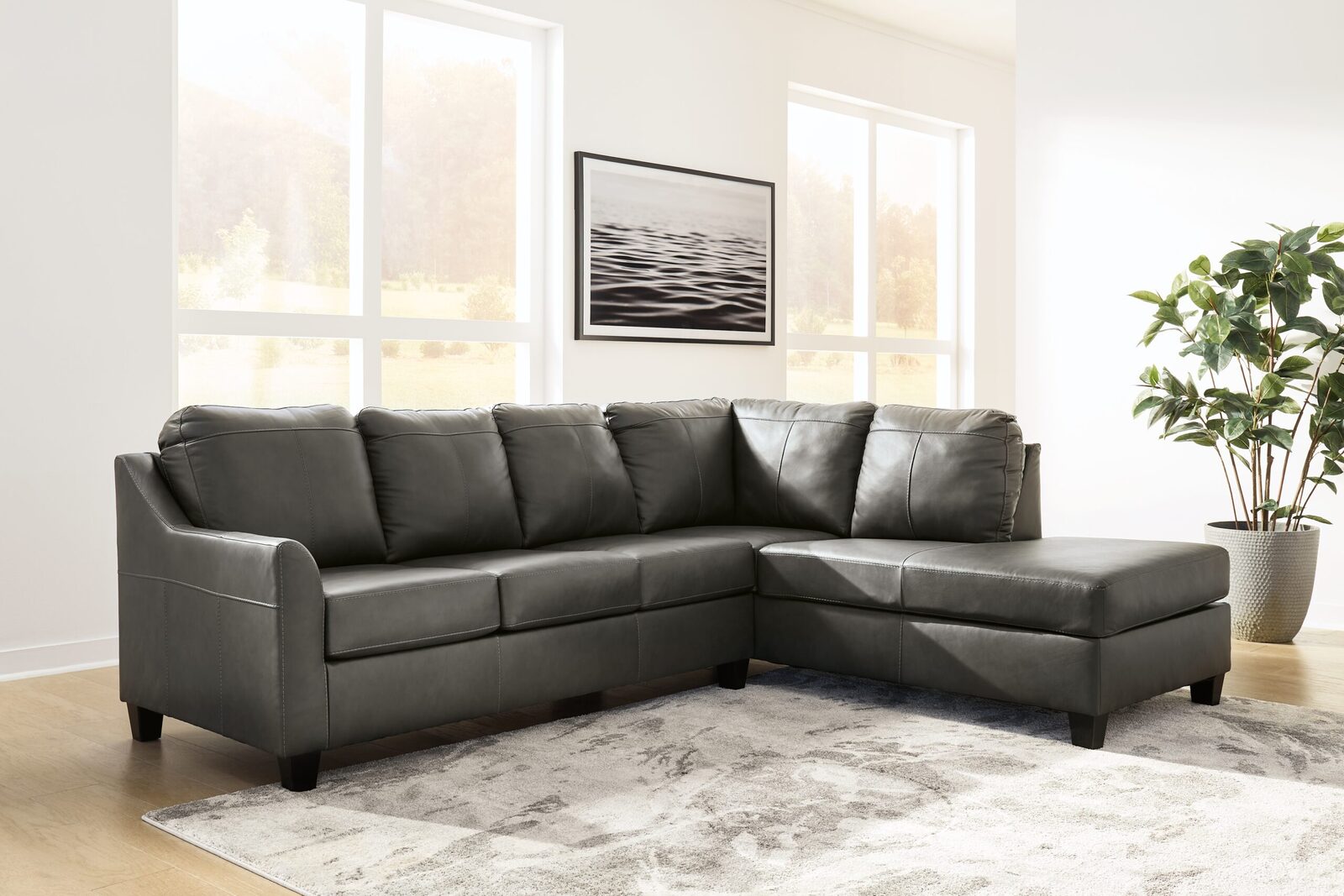Valderno - 2-Piece Sectional With Raf Corner Chaise - Fog - Image 2