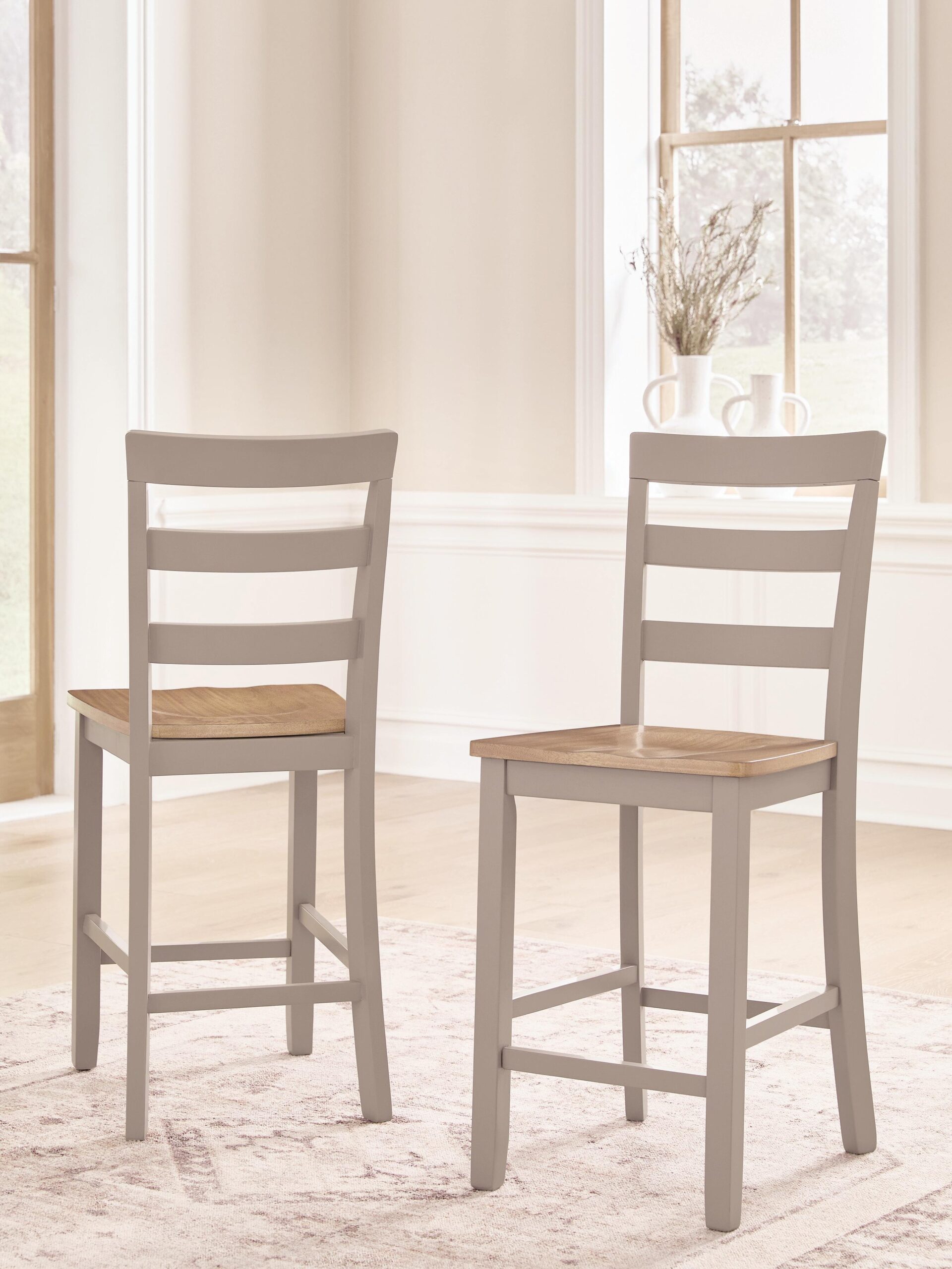 Harperfeld - Barstool (Set of 2) - Natural / Gray - Image 2