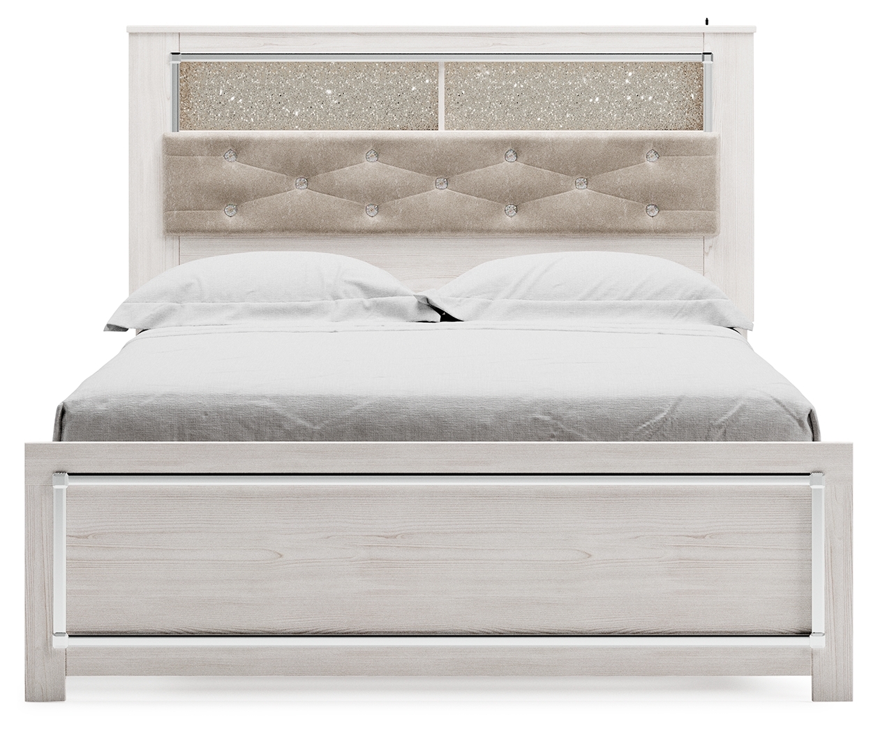 Altyra - Queen Panel Bookcase Bed With Roll Slats - White - Image 3