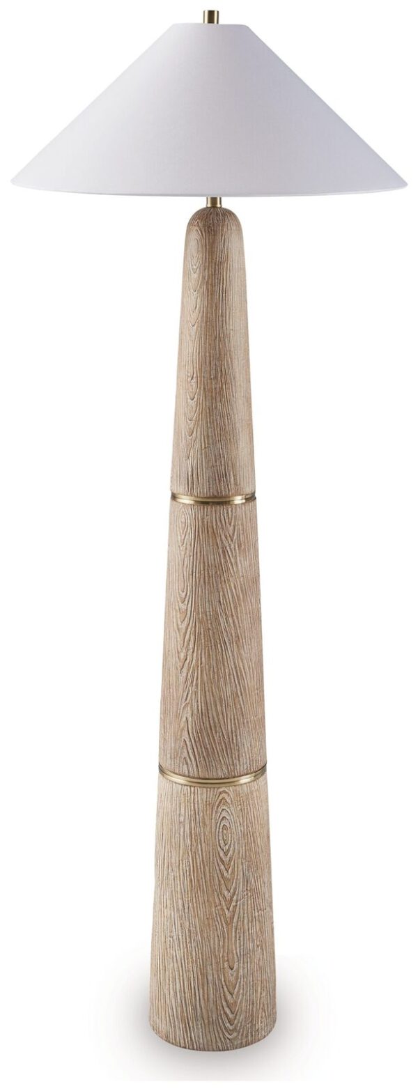 Gasparleigh - Poly Floor Lamp - Brown / Gold Finish
