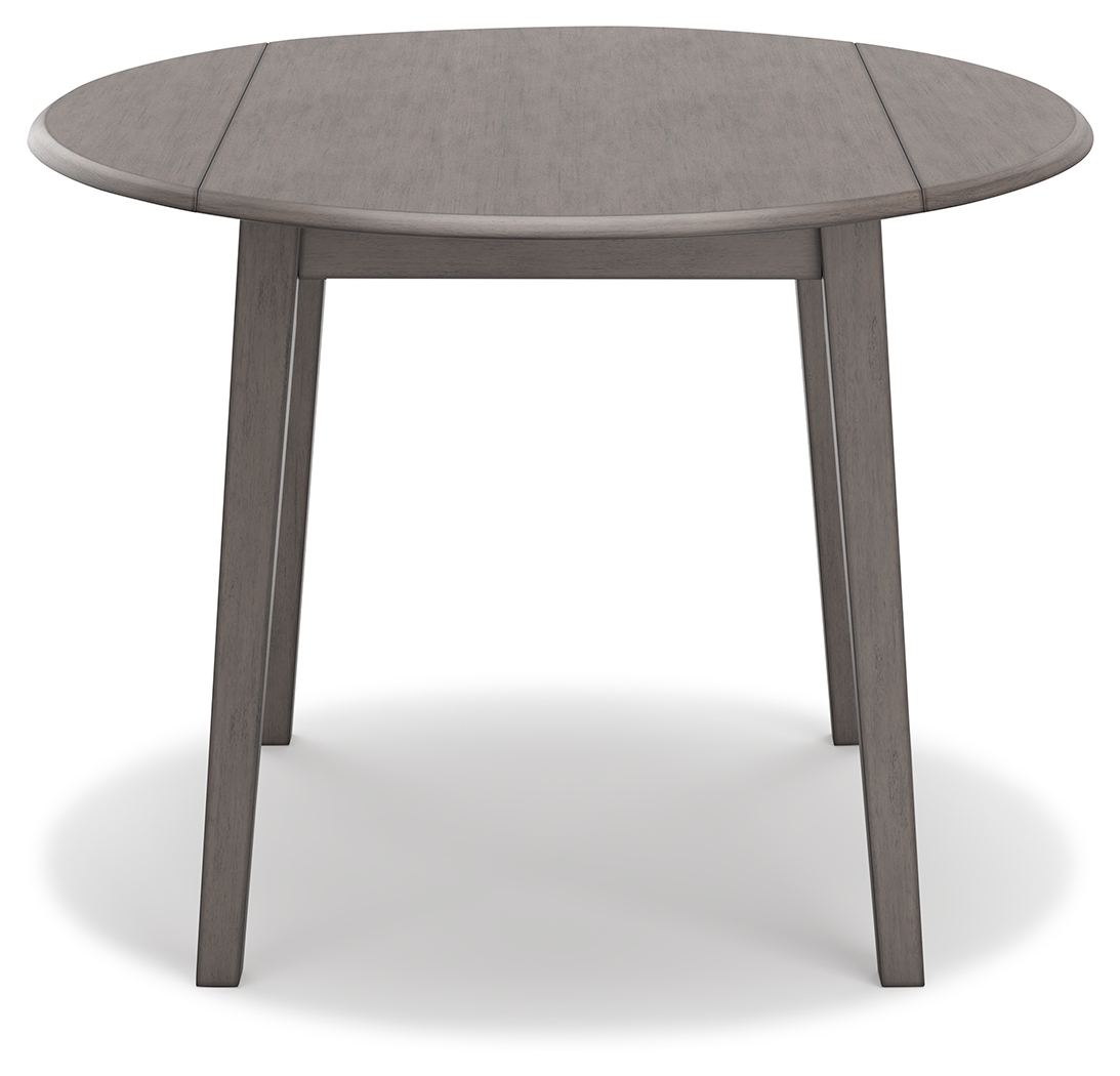 Shullden - Round Drm Drop Leaf Table - Gray - Image 3