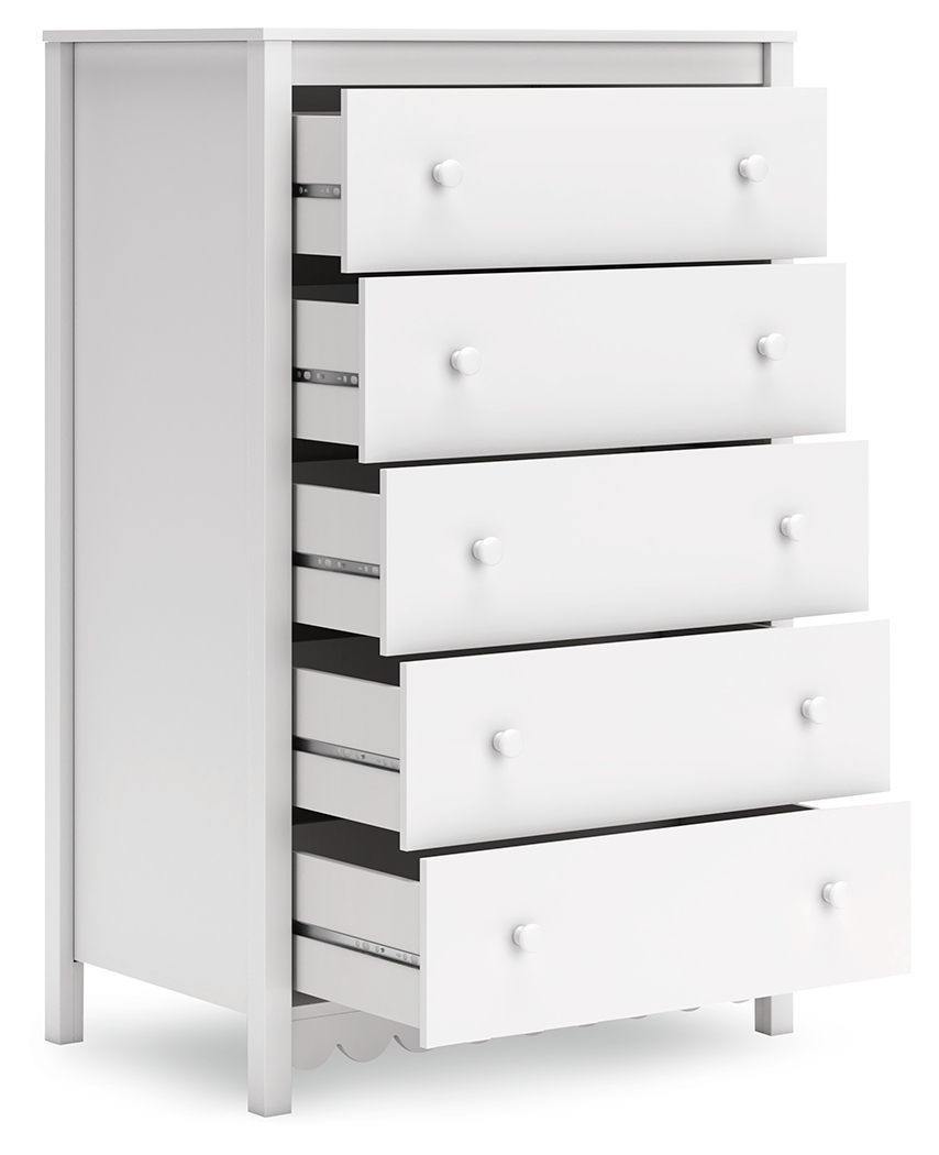 Hallityn - Five Drawer Chest - White - Image 4