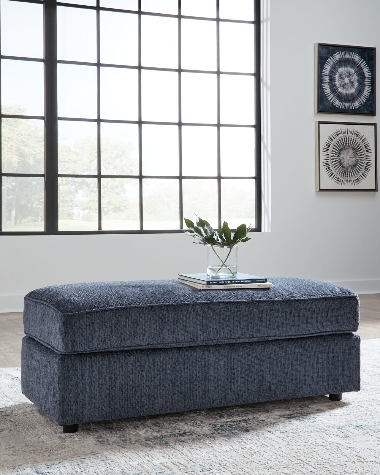 Albar Place - Oversized Accent Ottoman - Cobalt - Image 2