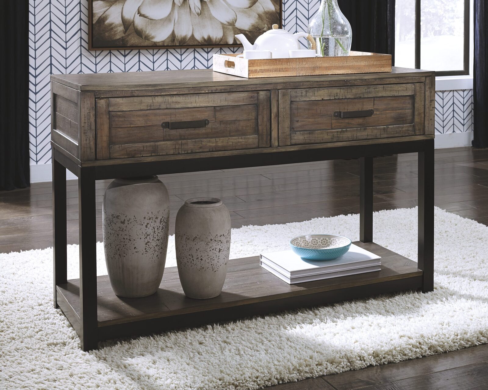Johurst - Sofa Table - Grayish Brown - Image 2