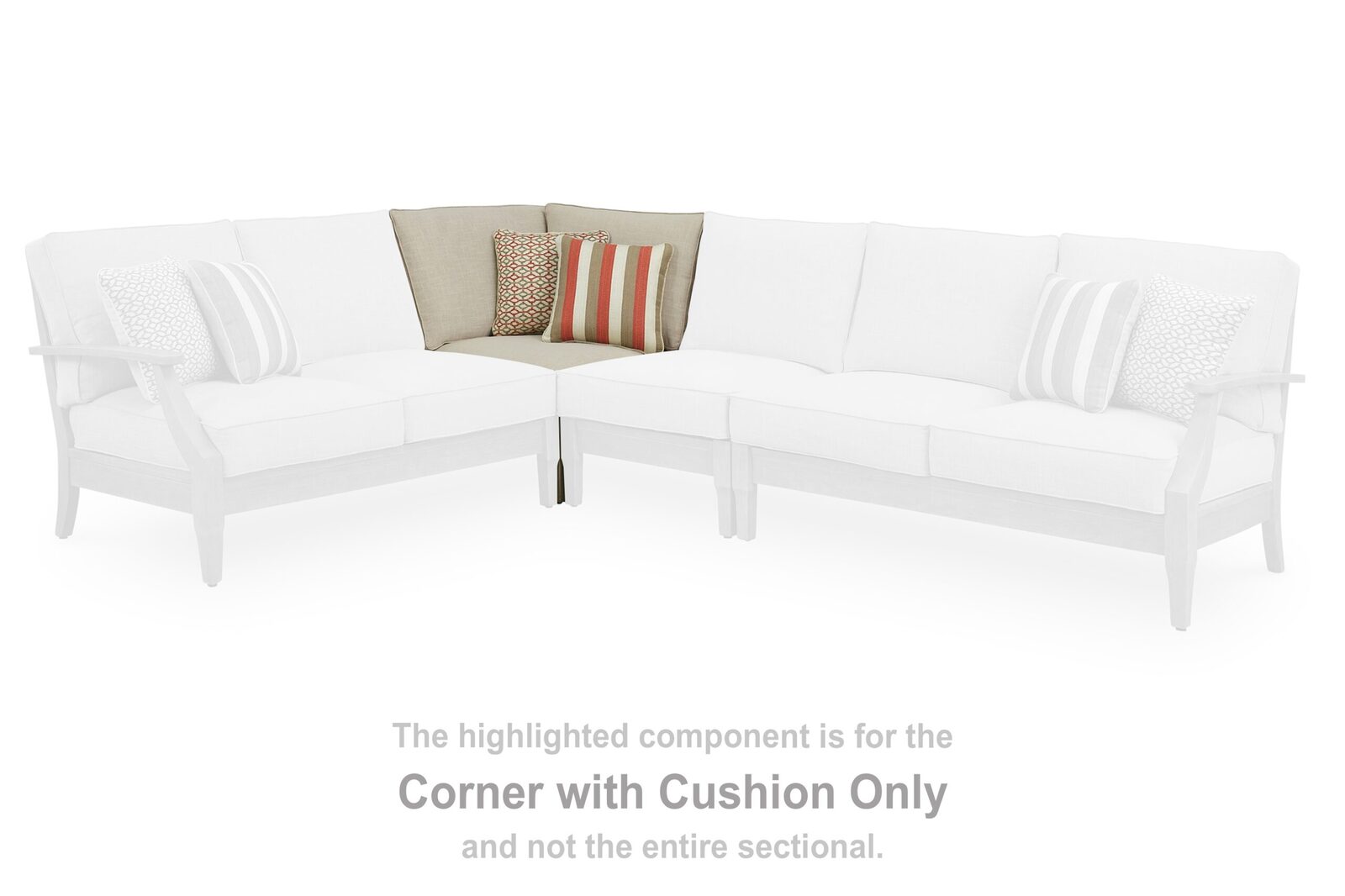 Clare View - Corner With Cushion - Beige - Image 2