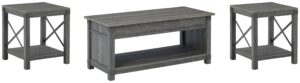 Freedan - 3 Pc. - Coffee Table, 2 End Tables - Grayish Brown