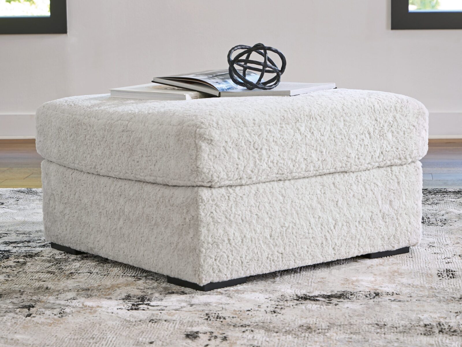 Cuddle Plush - Oversized Accent Ottoman - Arctic - Image 2