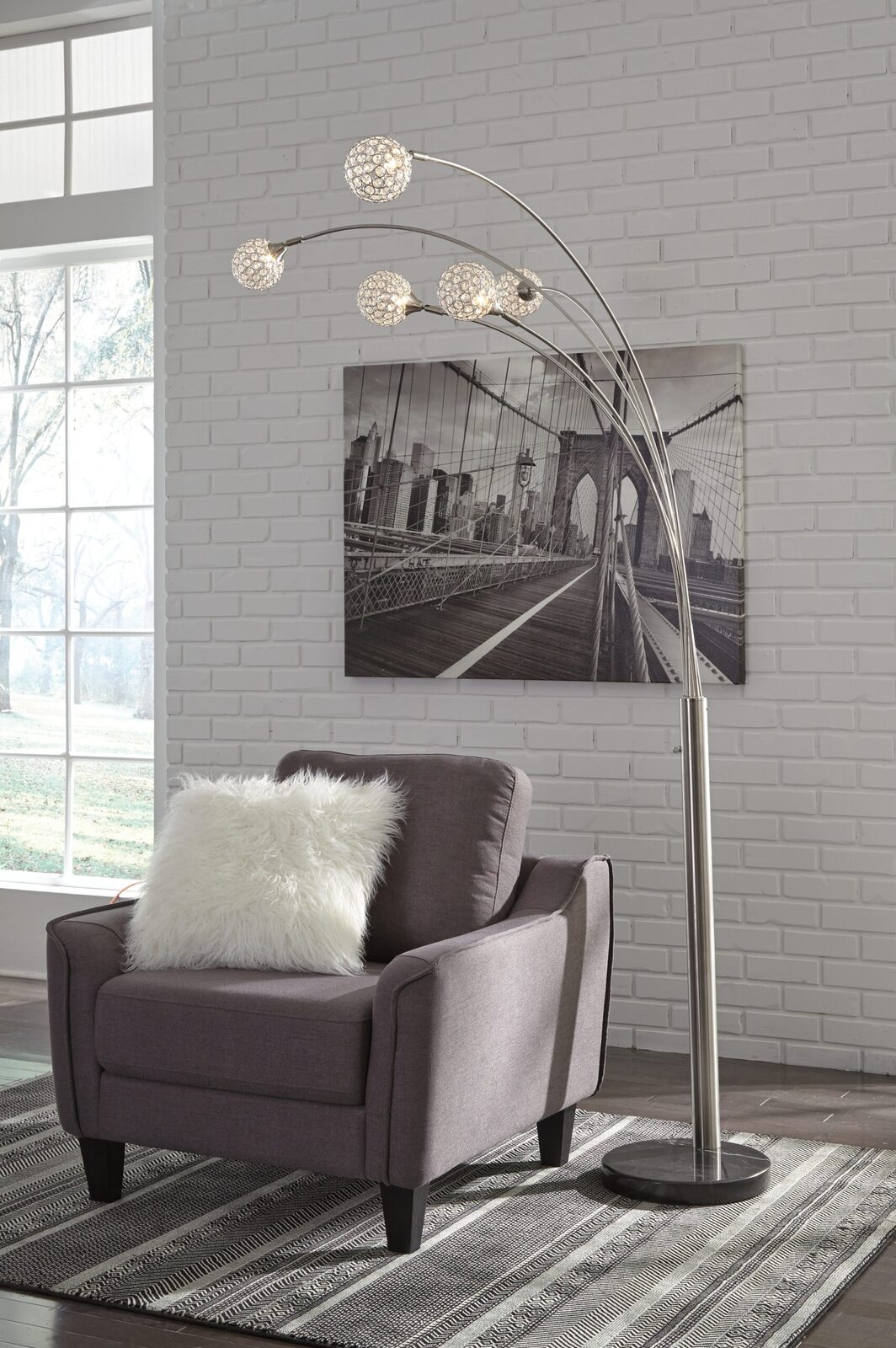 Winter - Metal Arc Lamp - Silver Finish - Image 3