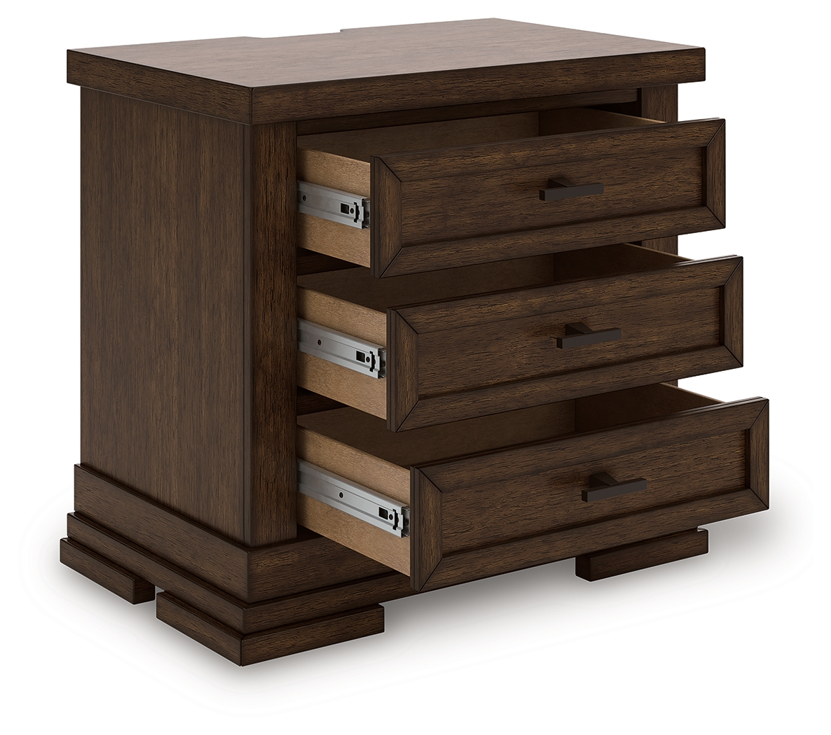 Taffenbrook - Three Drawer Night Stand - Medium Brown - Image 3