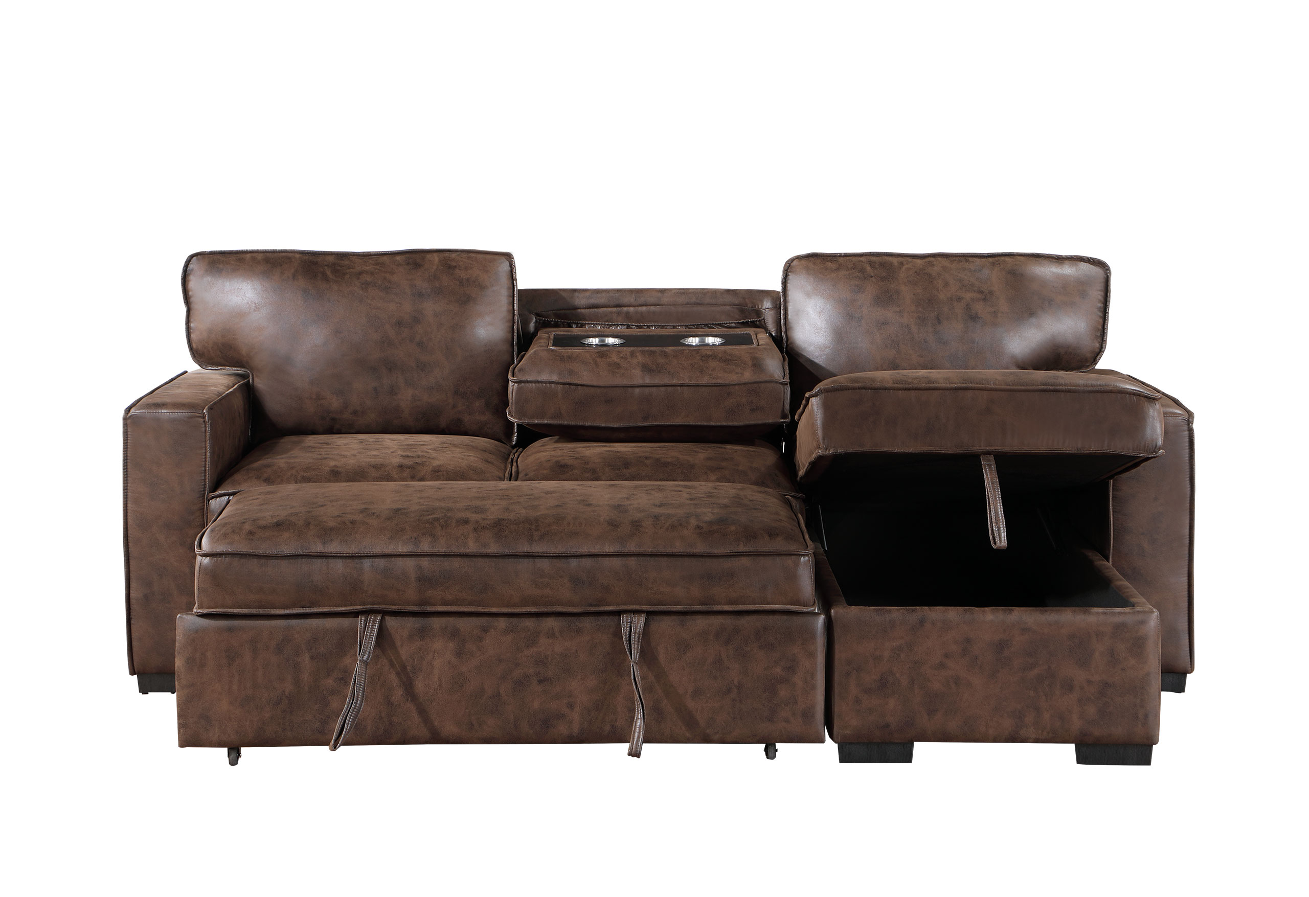 U0203 - Reversible Chaise With Storage - Coffee - Image 2
