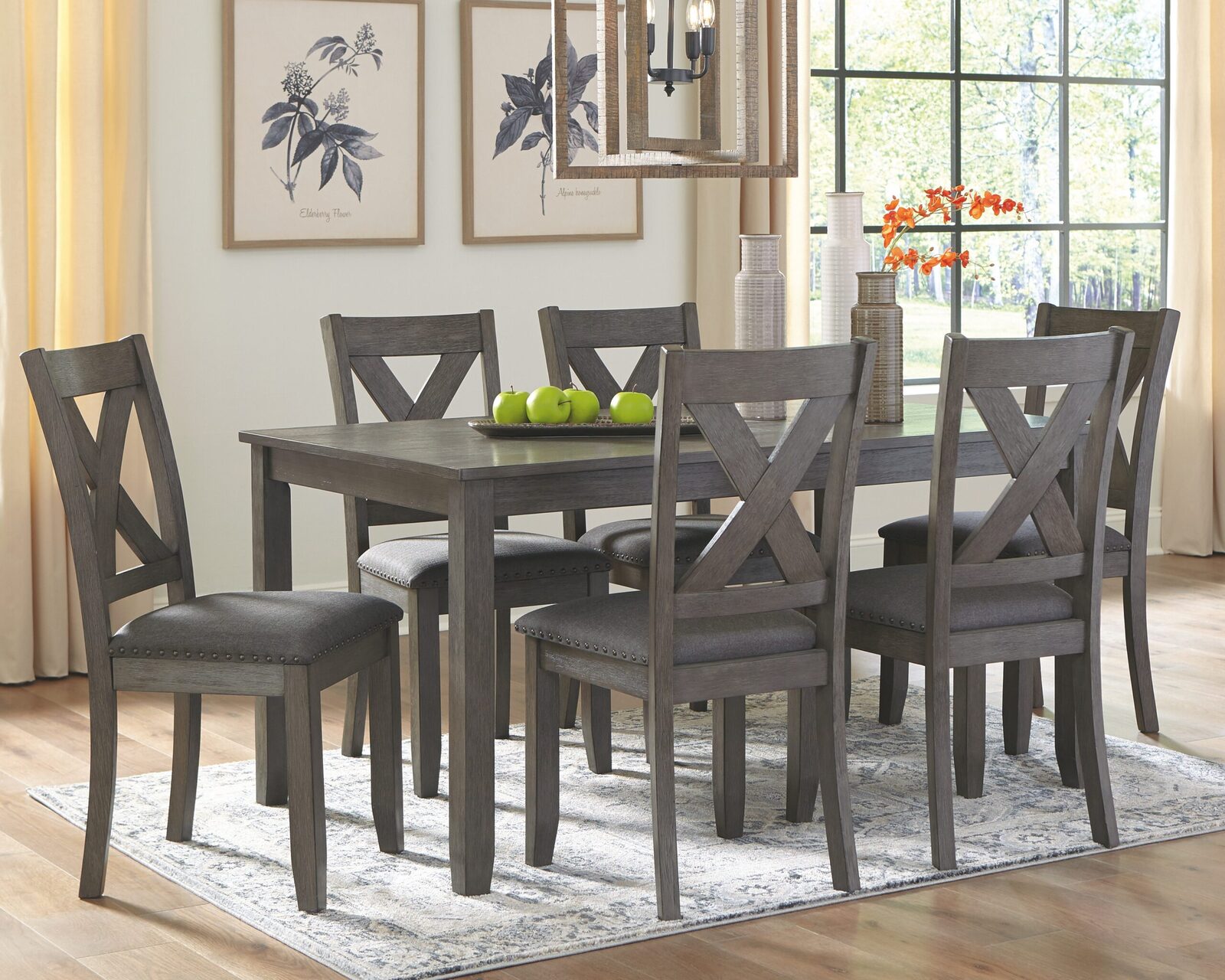 Caitbrook - RECT DRM Table Set (Set of 7) - Gray - Image 2