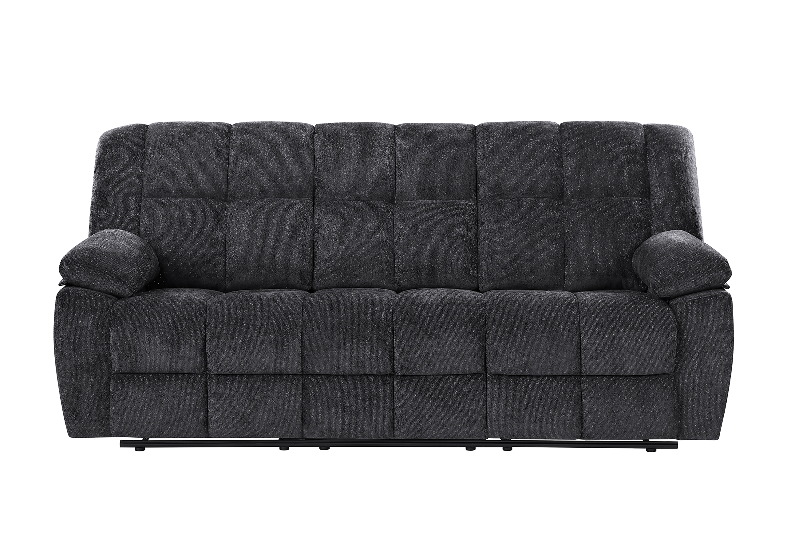 U6000 - 3 Piece Living Room Set (Reclining Sofa / Console Reclining Loveseat / Recliner) - Black - Image 4