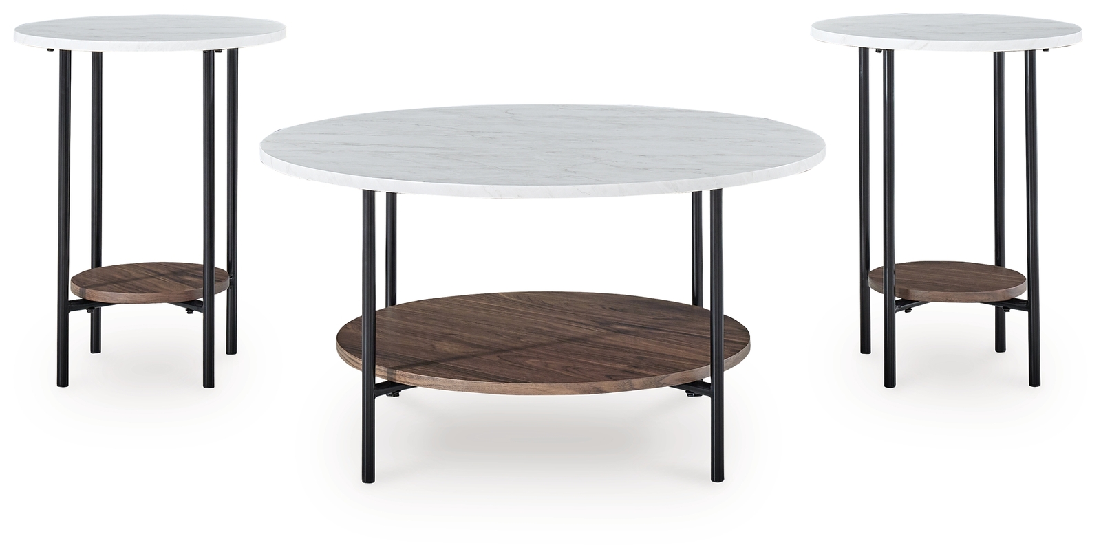 Wrenwich - Occasional Table Set (Set of 3) - Brown / Black / White - Image 3