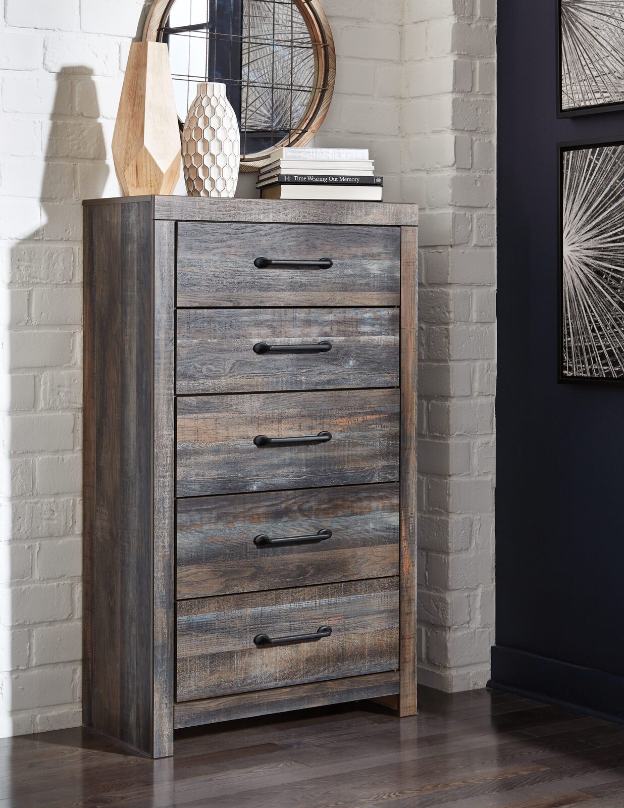 Drystan - Five Drawer Chest - Brown / Beige - Image 5
