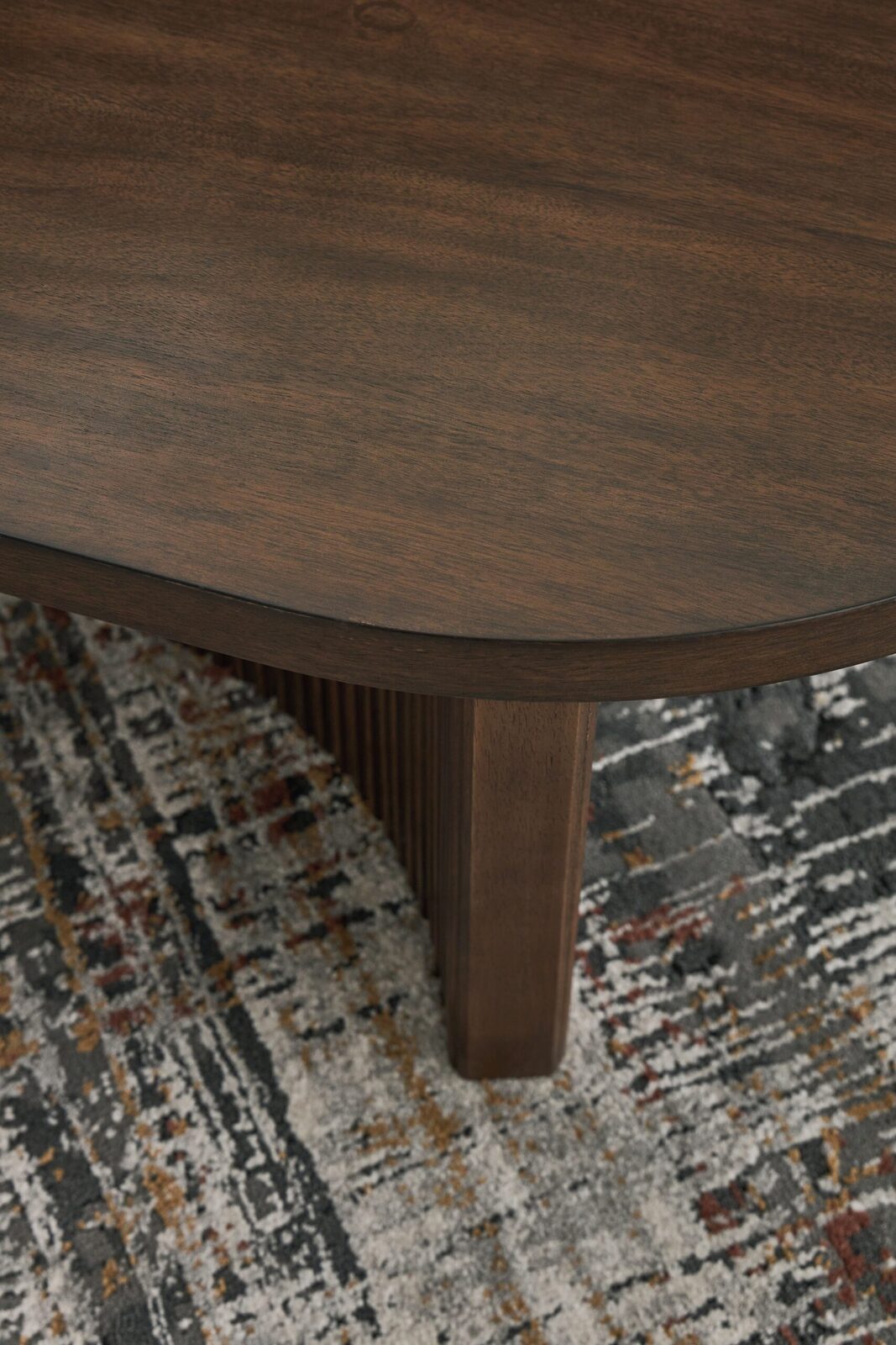Korestone - Oval Cocktail Table - Dark Brown - Image 7