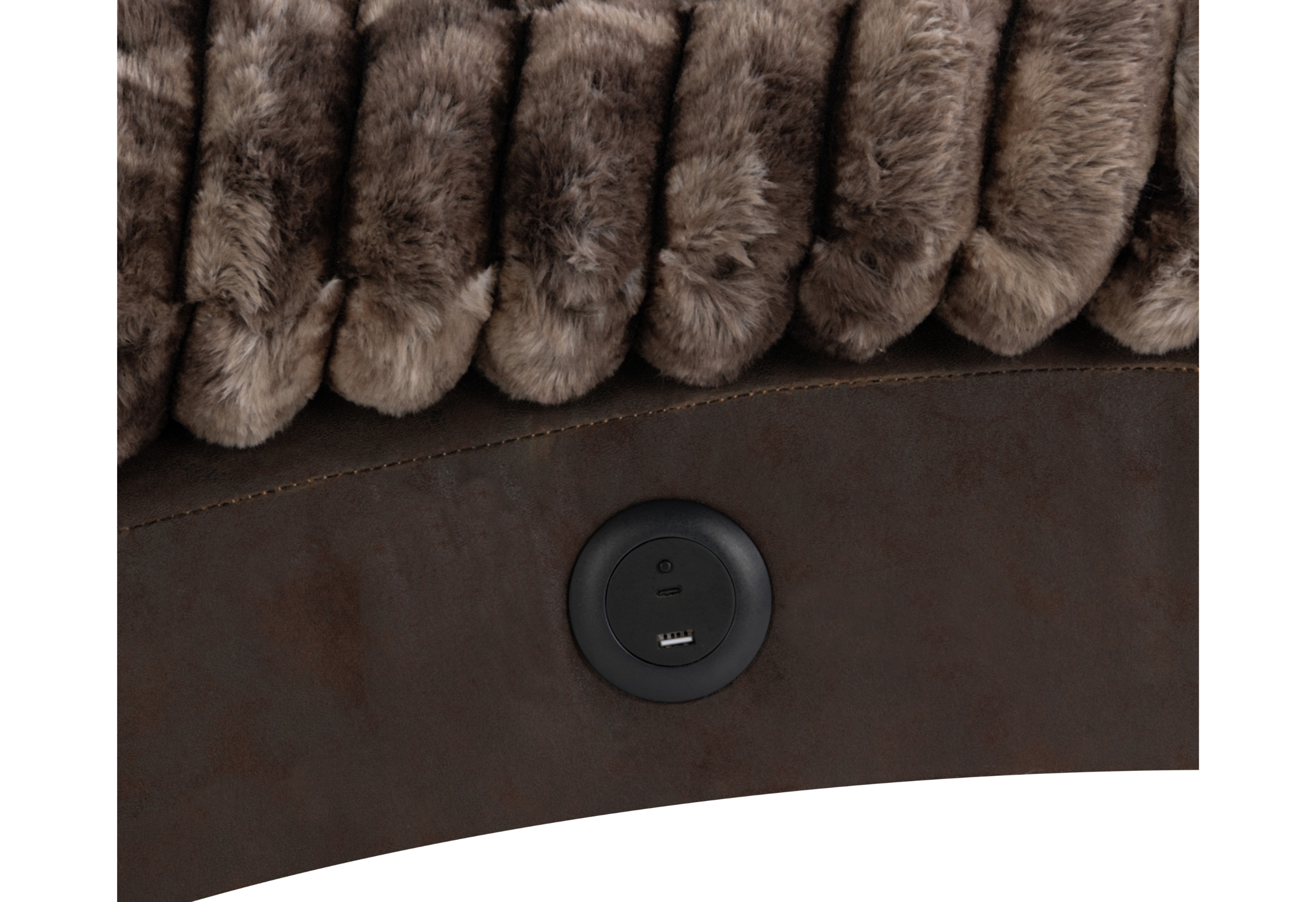 Dominic - Chaise With USB - Mink / Java - Image 3