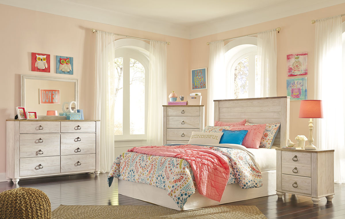 Willowton - Panel Headboard With Bolt On Bed Frame - Image 3