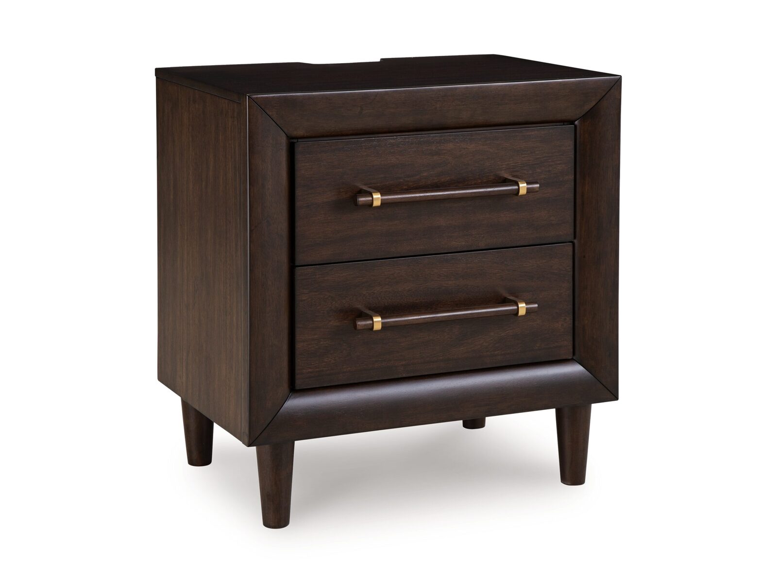 Dantenton - Two Drawer Night Stand - Merlot - Image 2