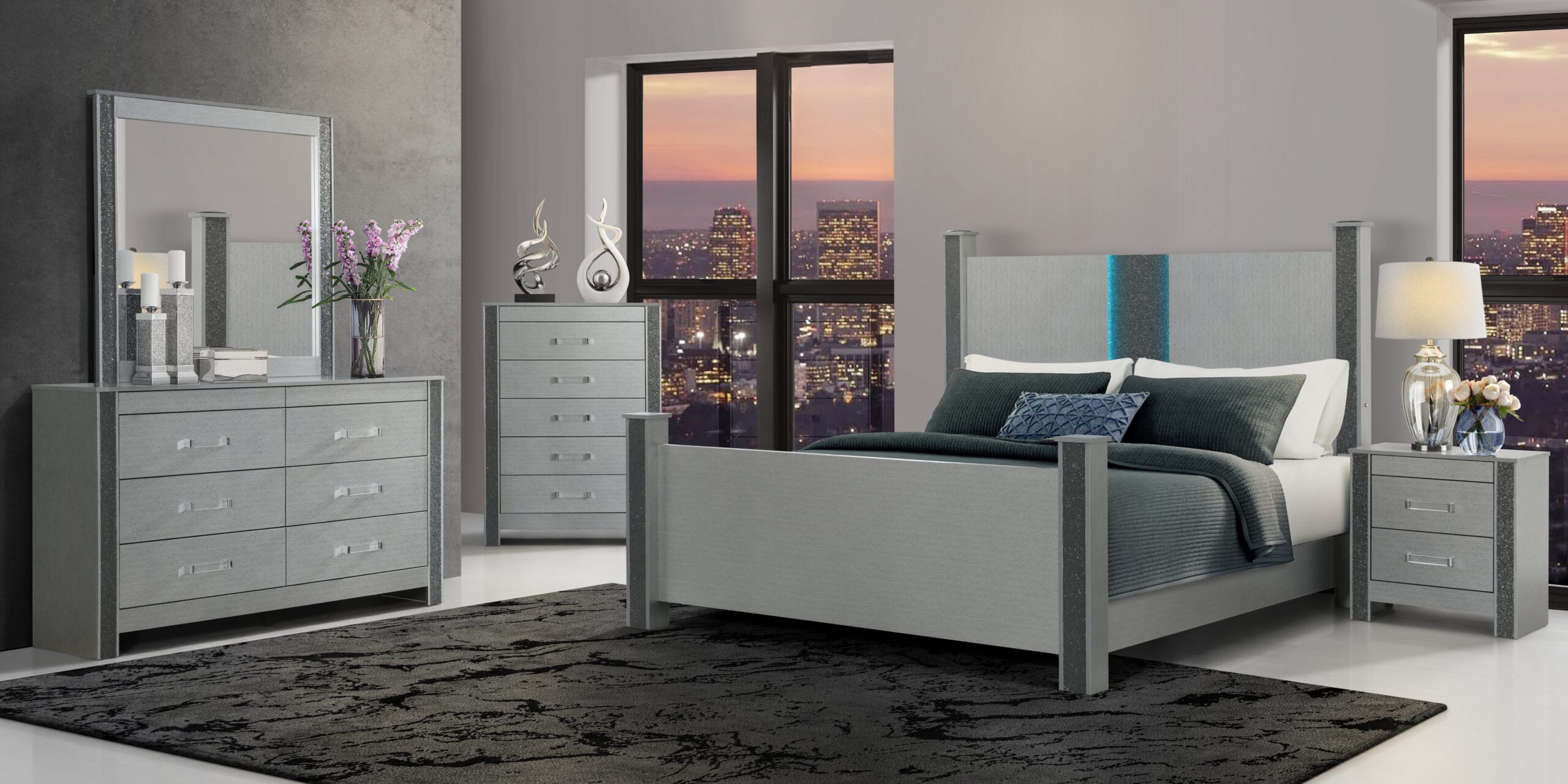 Logan - Nightstand - Silver - Image 2