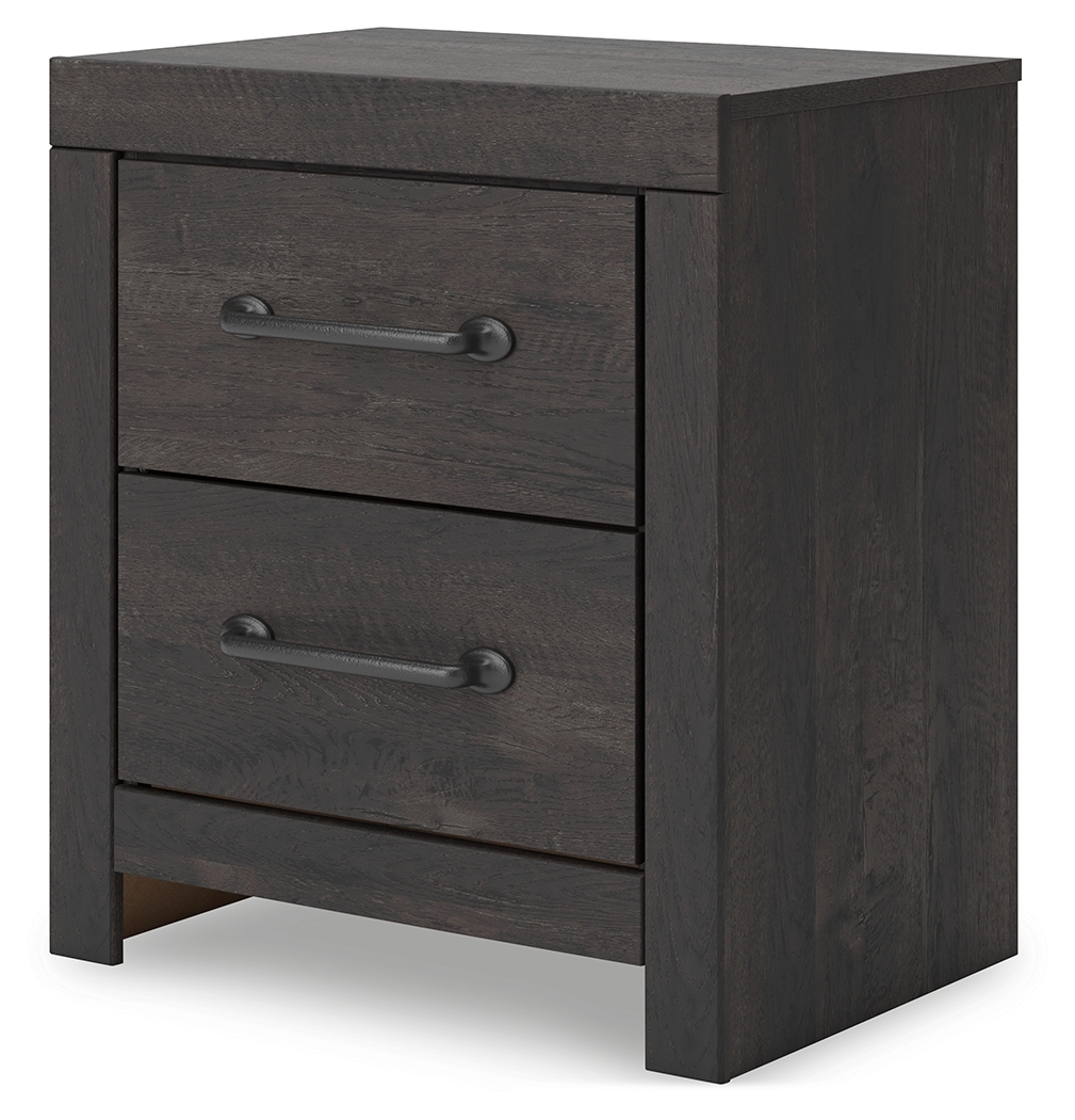 Hollivern - Two Drawer Night Stand - Dark Gray - Image 3