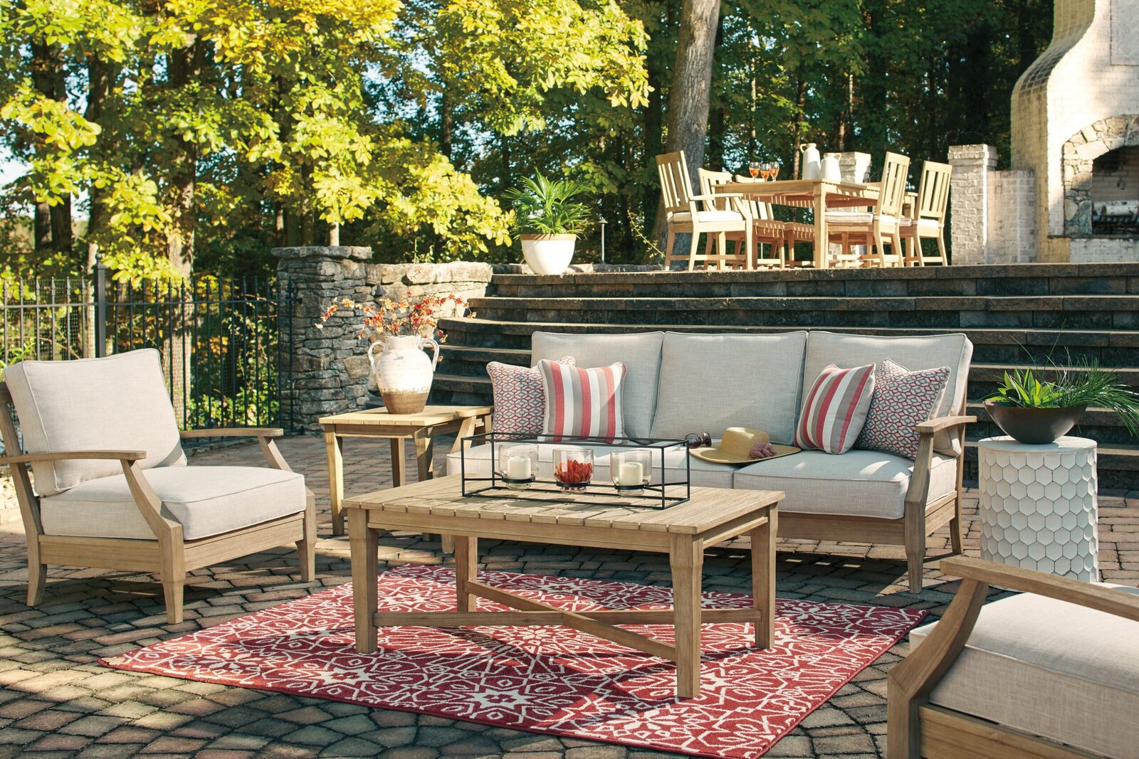 Clare View - Sofa with Cushion - Beige - Image 3