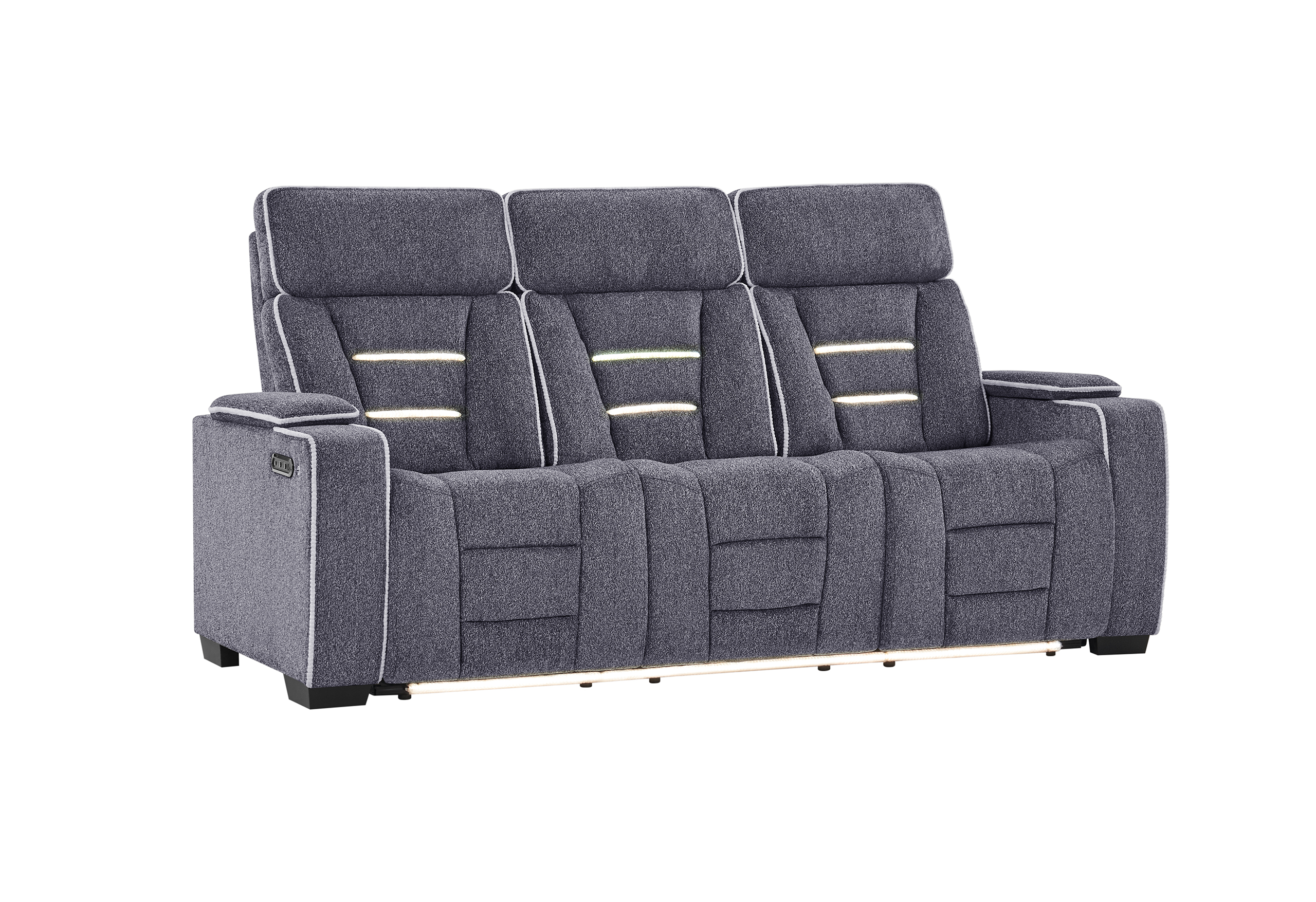 U1895 - P2 Reclining Sofa With IS And LED - Dark Gray - Image 4