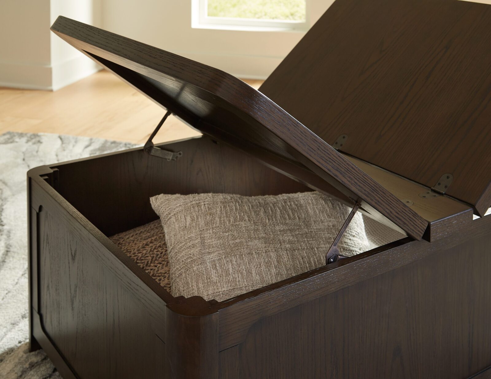 Breckington - Cocktail Table With Storage - Dark Brown - Image 8