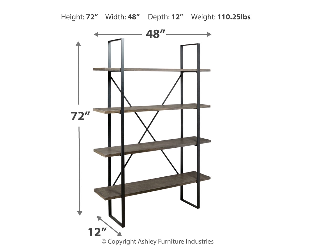 Gilesgrove - Bookcase - Black / Gray - Image 4
