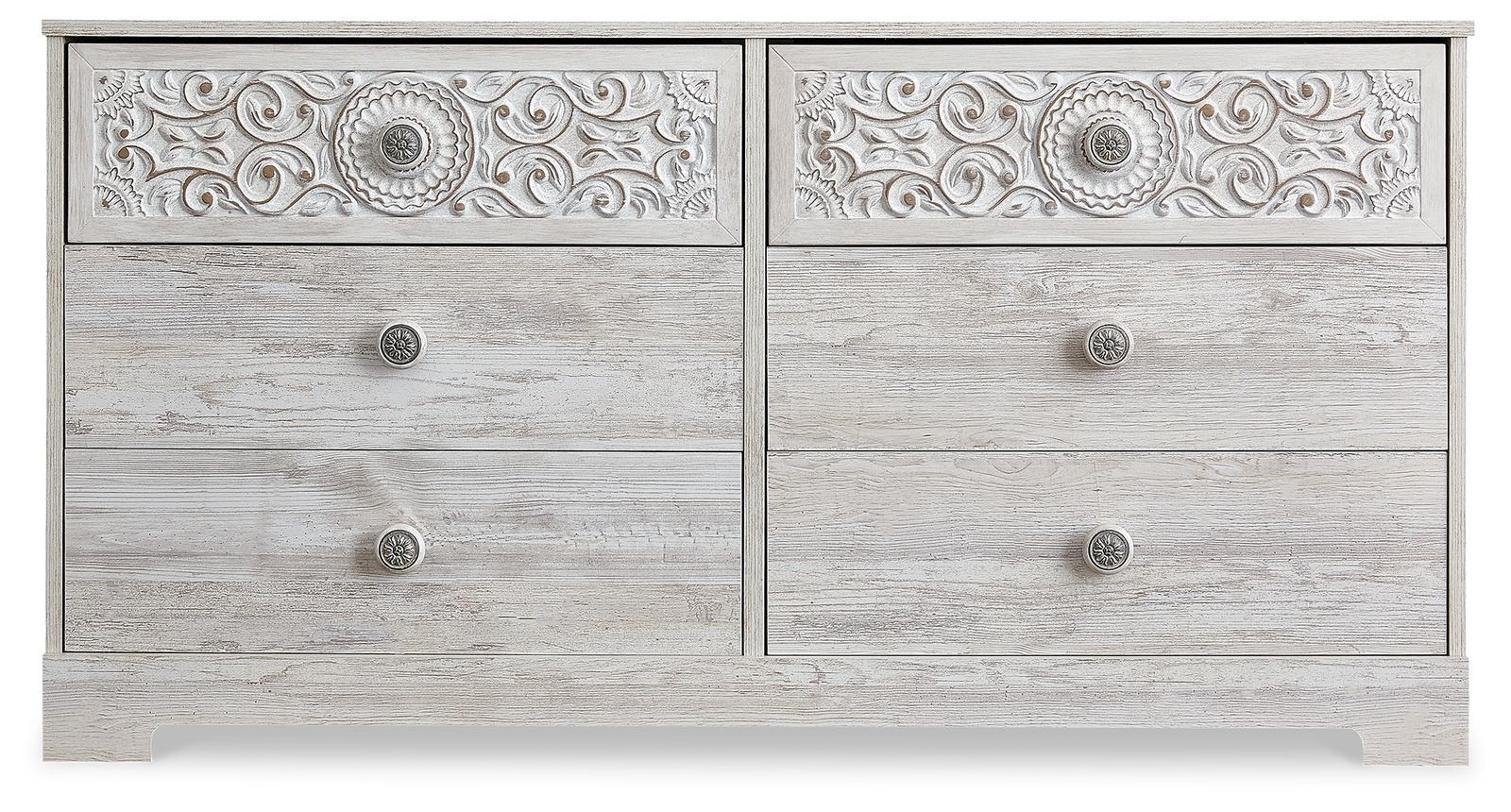 Paxberry - Six Drawer Dresser - Weatherworn - Whitewash - Image 4