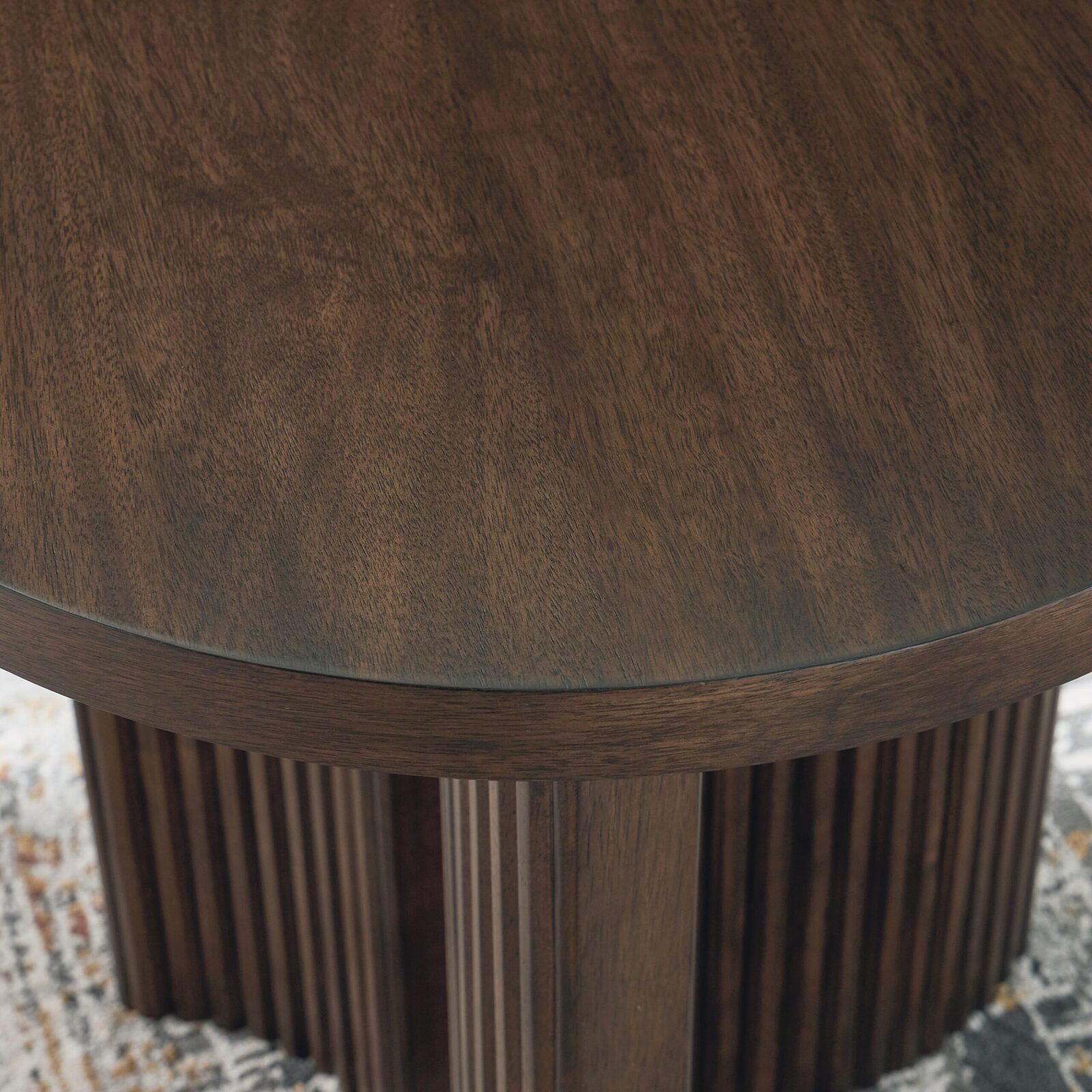 Korestone - Round End Table - Dark Brown - Image 5