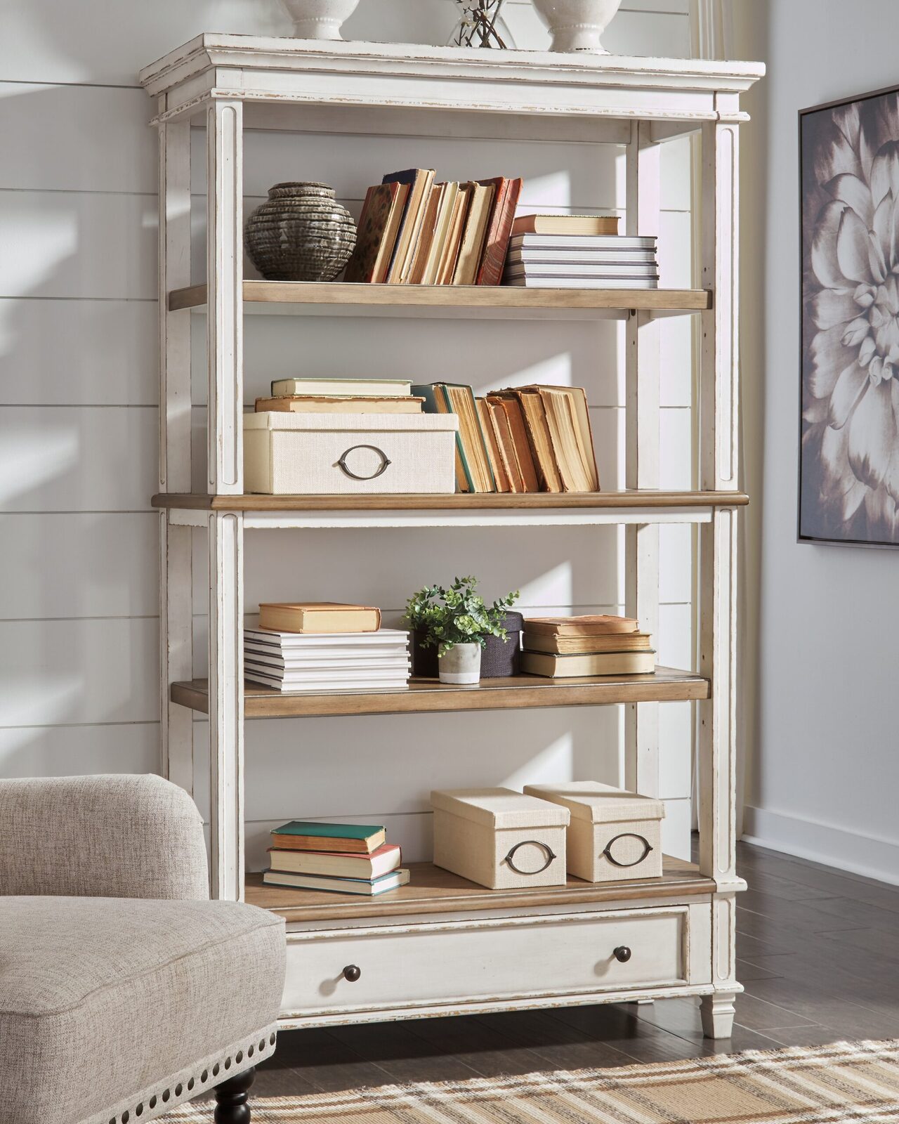 Realyn - Bookcase - Brown / White - Image 2