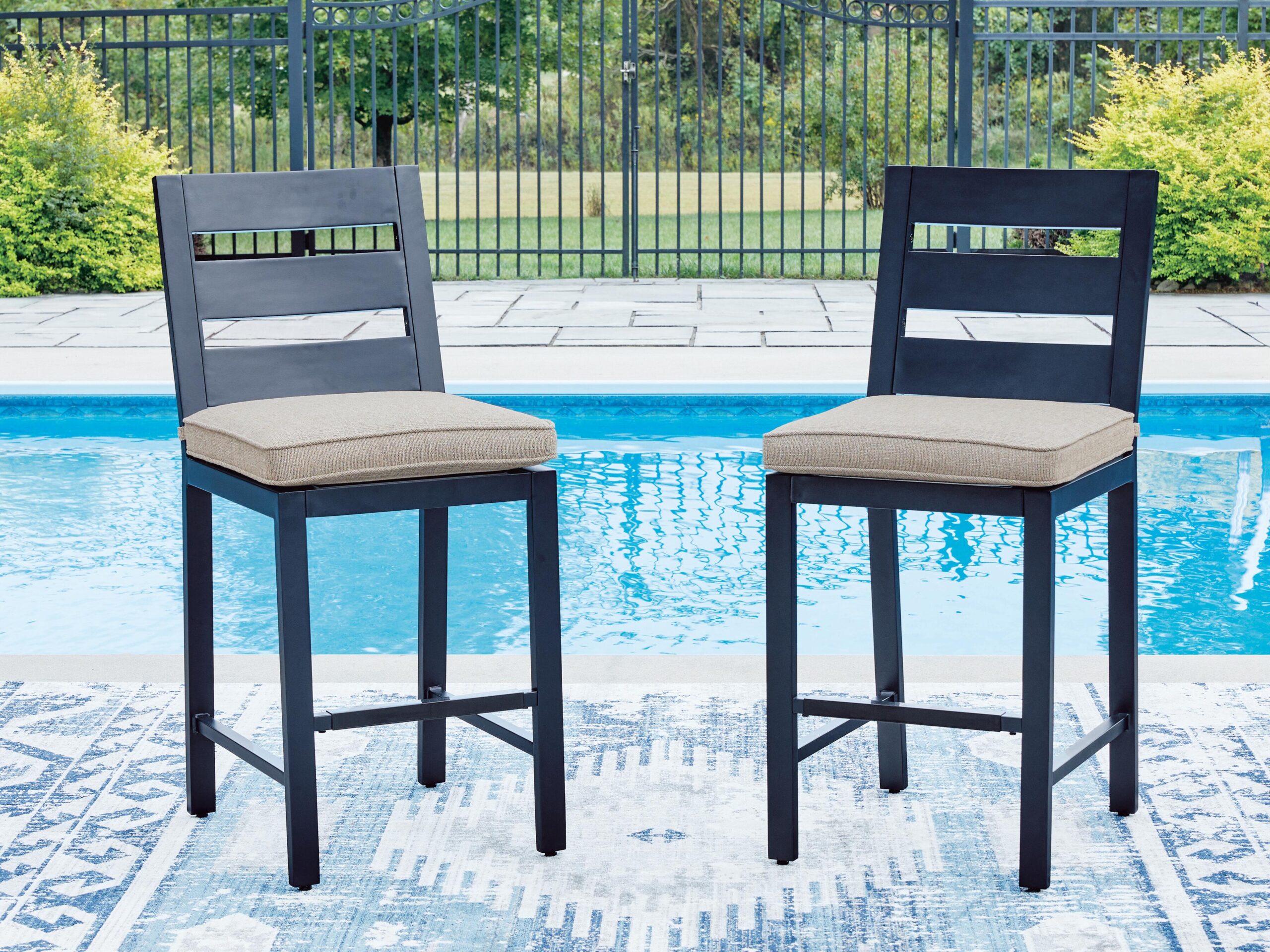 East Beach - Barstool (Set of 2) - Blue - Image 2