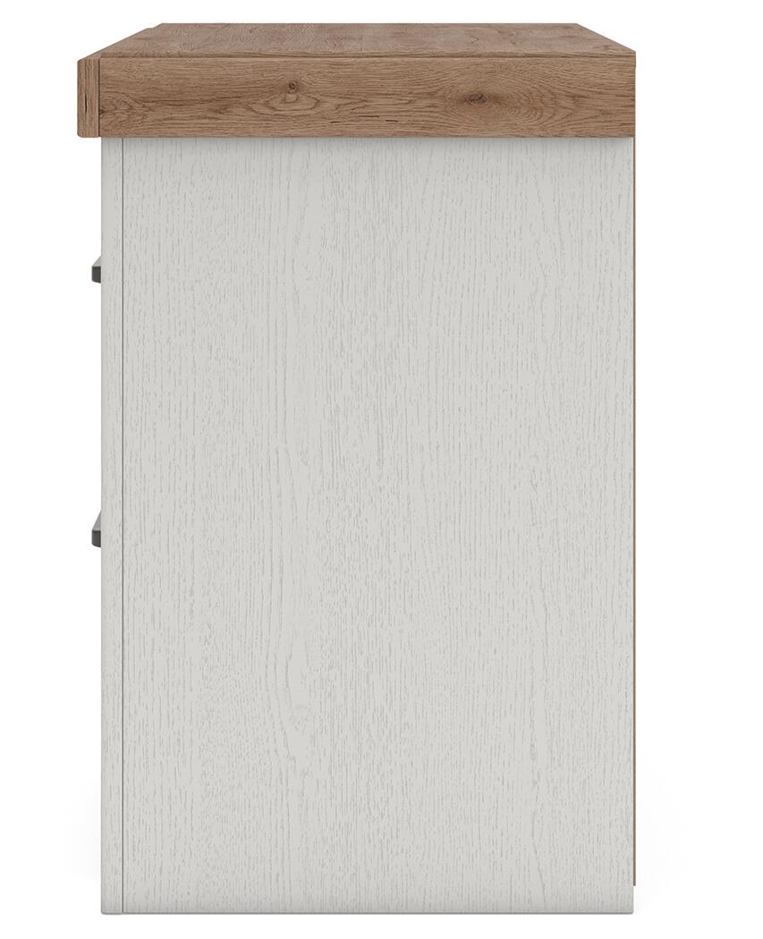 Savonport - Two Drawer Night Stand - White / Brown - Image 7
