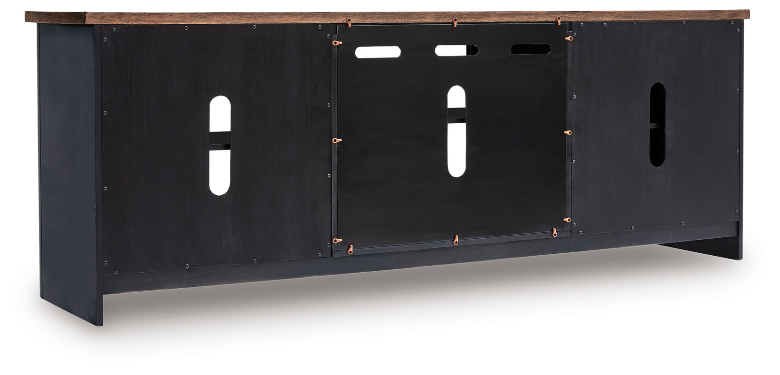 Wildenauer - XL TV Stand With Fireplace Option - Brown / Black - Image 6