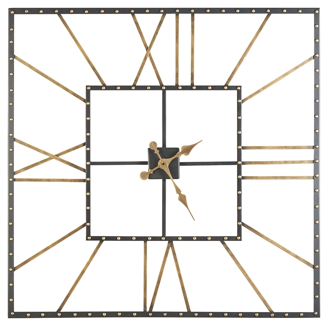 Thames - Wall Clock - Black / Gold Finish